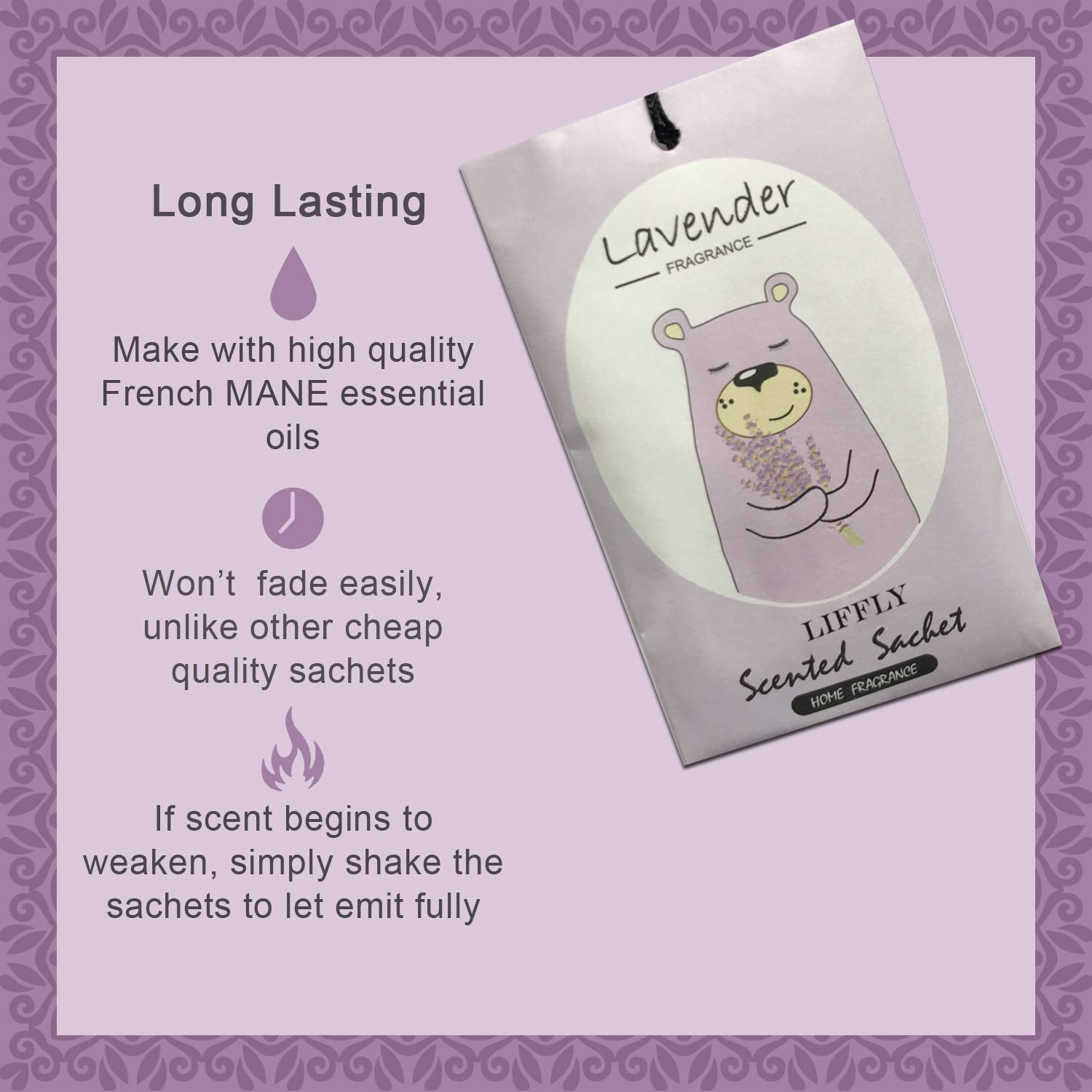 14 Packs Lavender Scented Sachets Bag for Drawer and Closet Gift Box (14 Count)