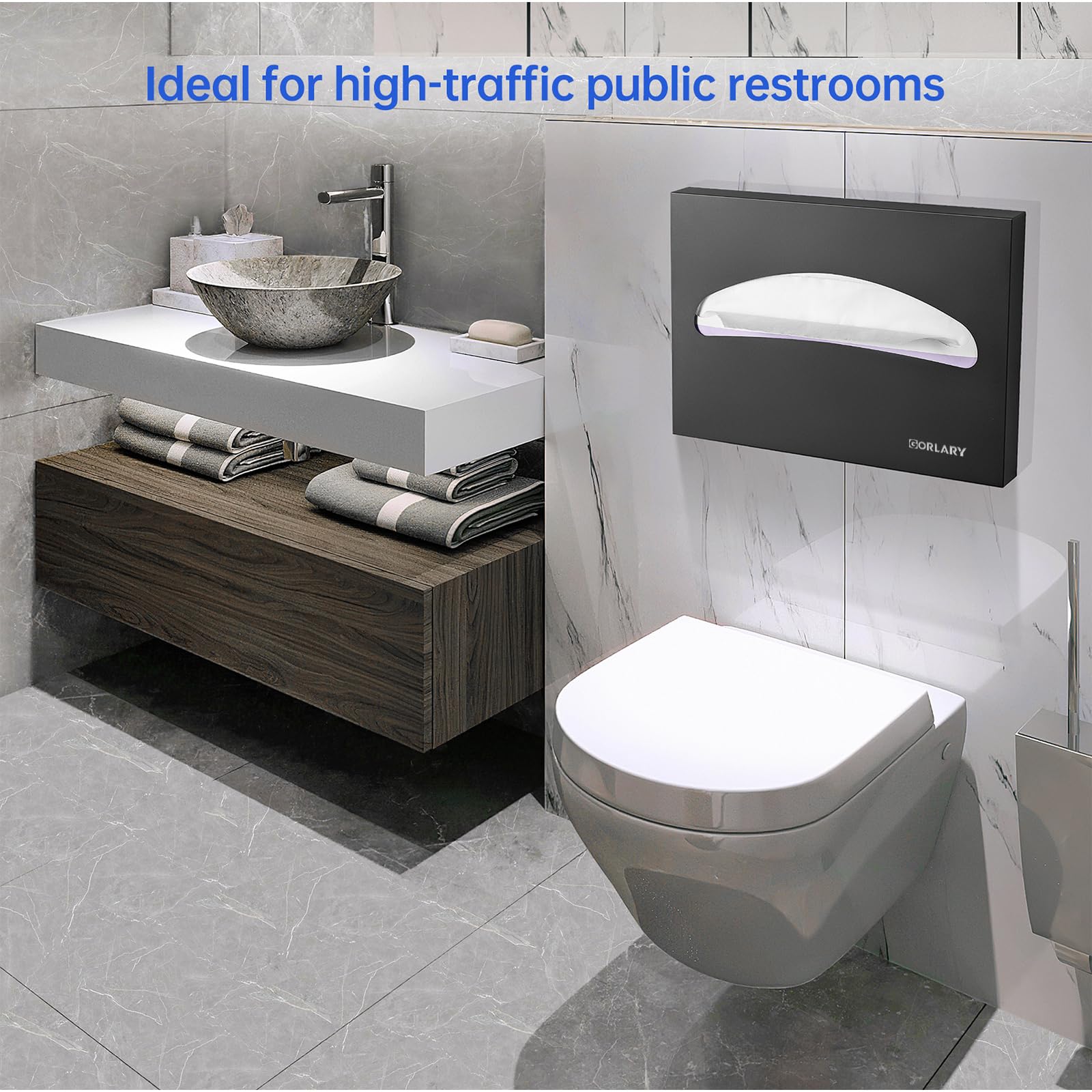 2 Pack Commercial Toilet Seat Cover Dispenser Wall Mount (500 Count)