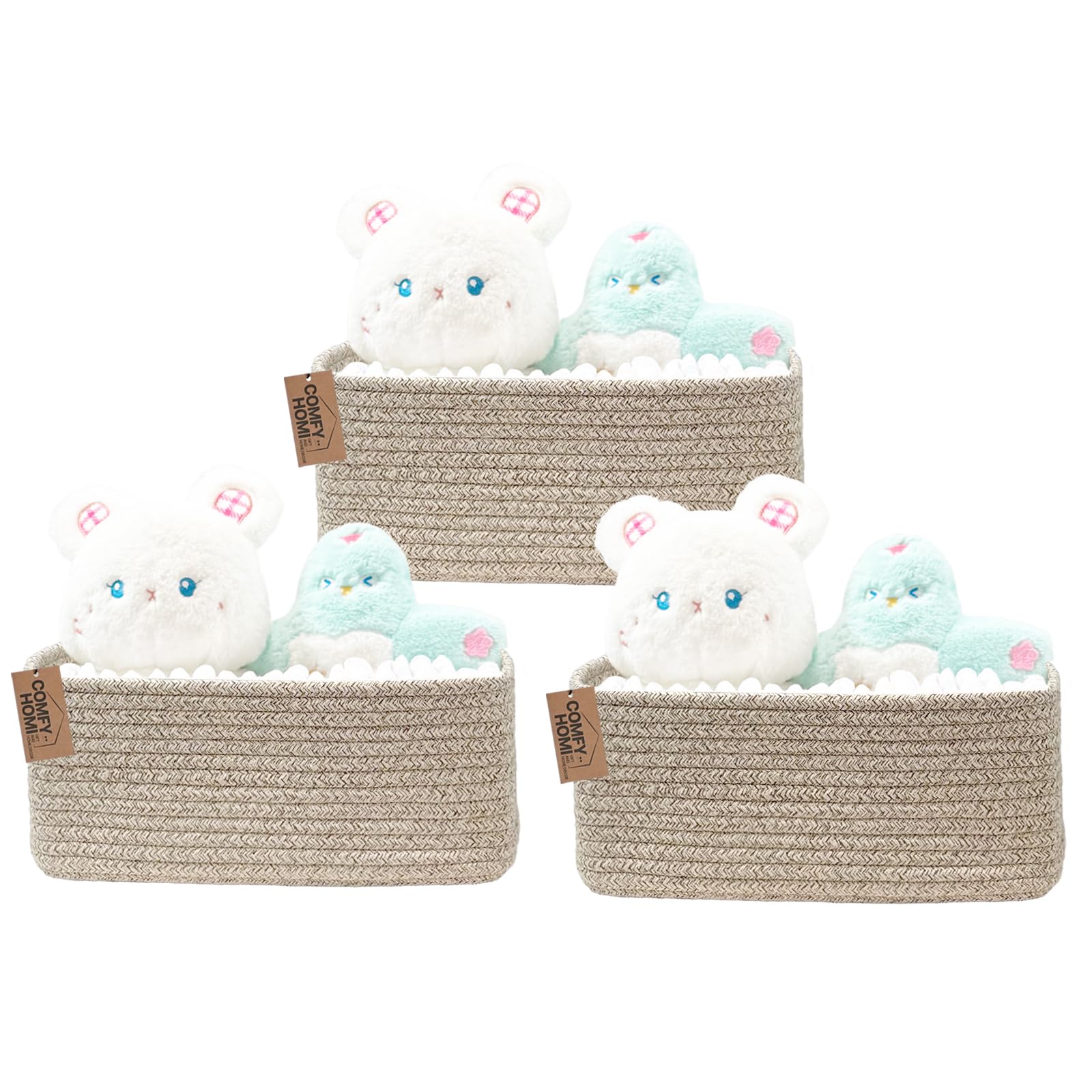 COMFY HOMI 11.5"x7.5"x4.7" Storage Baskets for Organizing (3 Count)
