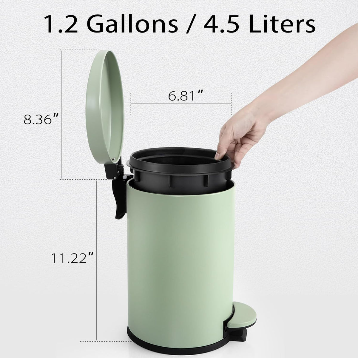 Small Bathroom Trash Can with Lid Soft Close