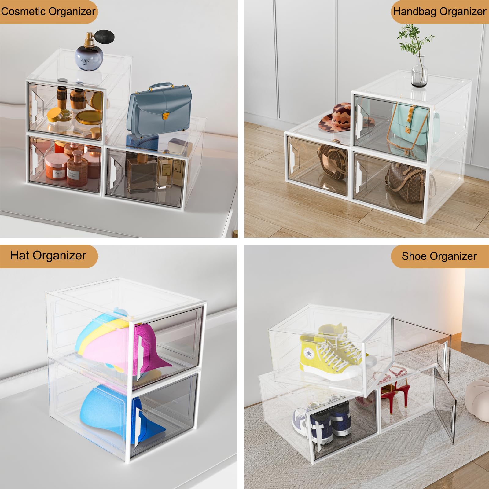 6 Pack Shoe Storage Box Organizer (6 Count)