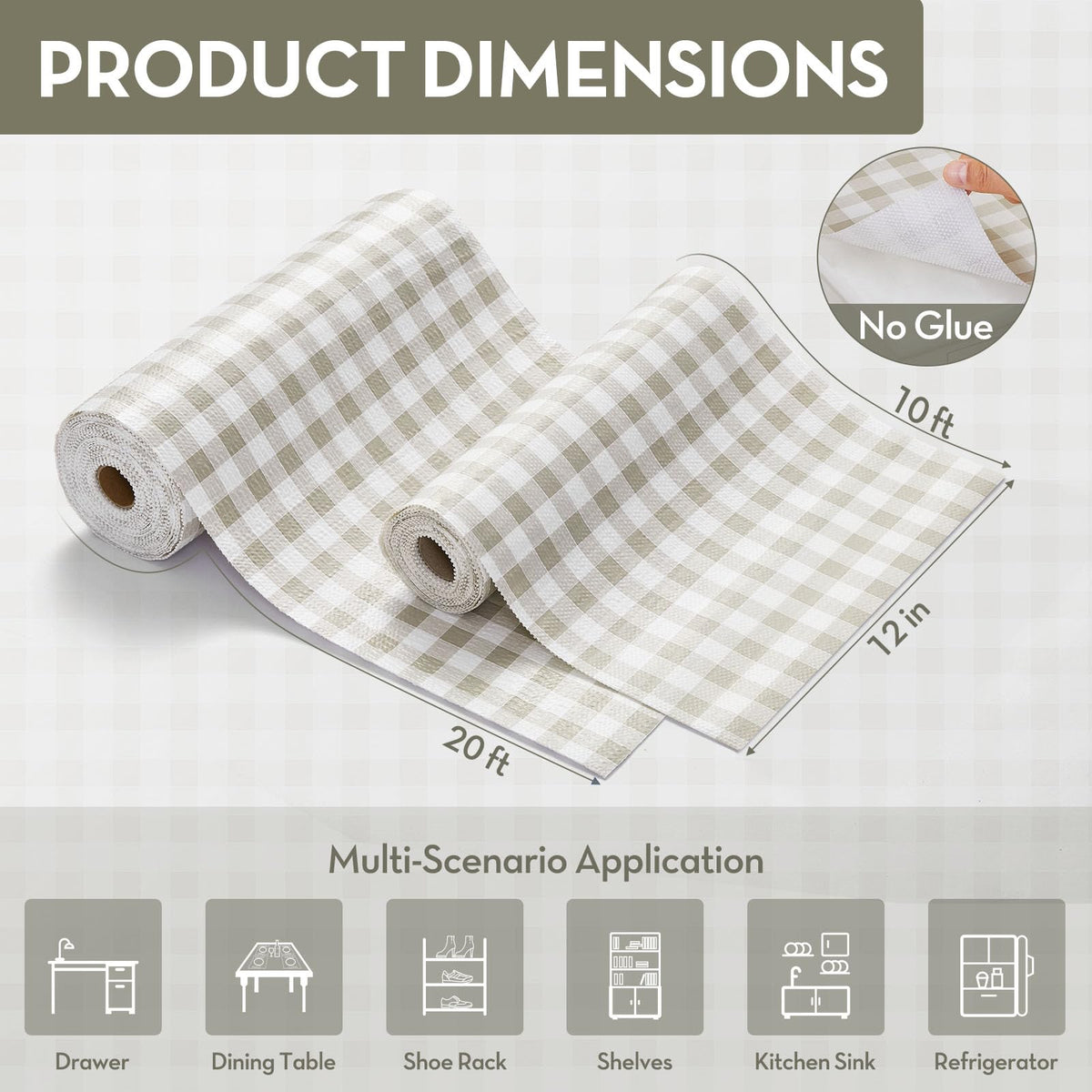 Drawer and Shelf Liner for Kitchen Cabinet Liner Non (1440 sq in)