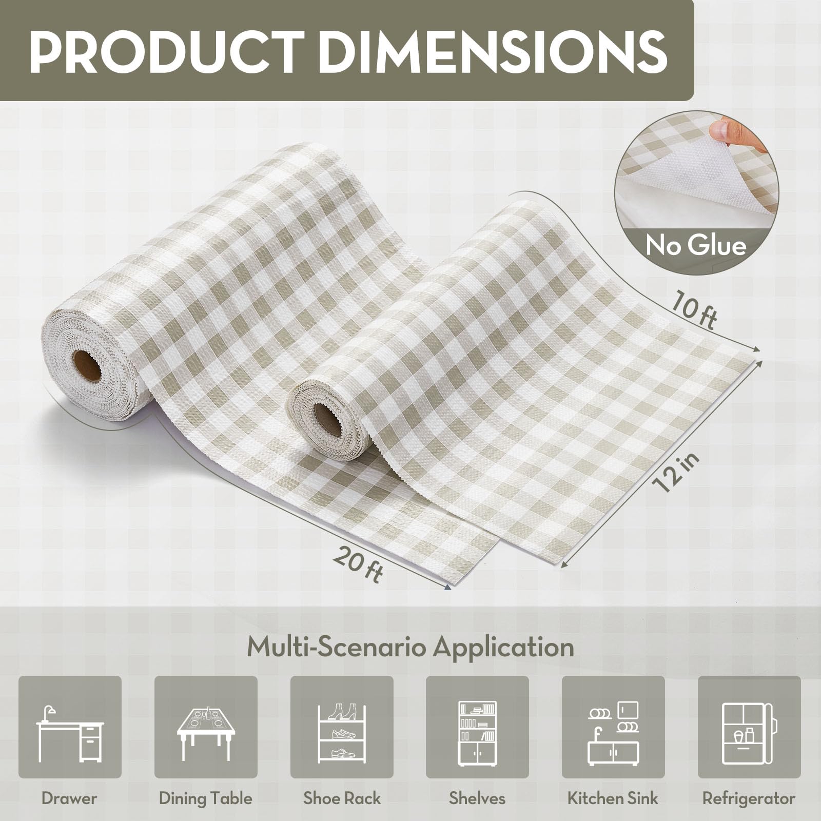 Drawer and Shelf Liner for Kitchen Cabinet Liner Non (1440 sq in)