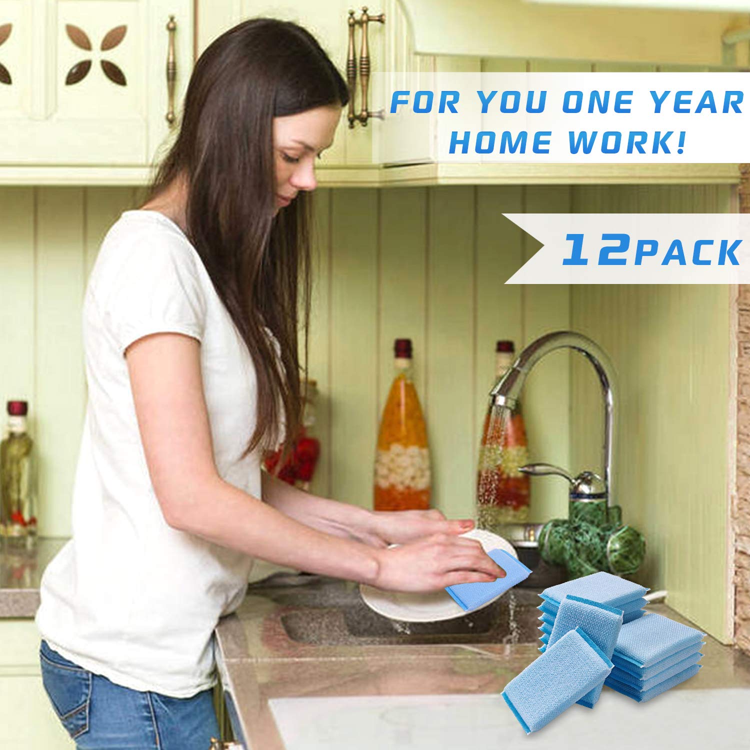 Nylon Cleaning Scrub Pad 12 Pack (12 Count)