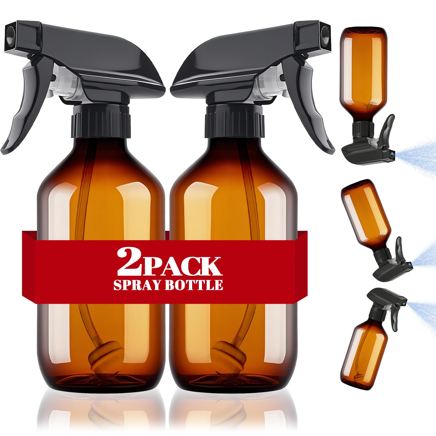 Brown Plastic Spray Bottles 2 Pack 10 oz (2 Count)