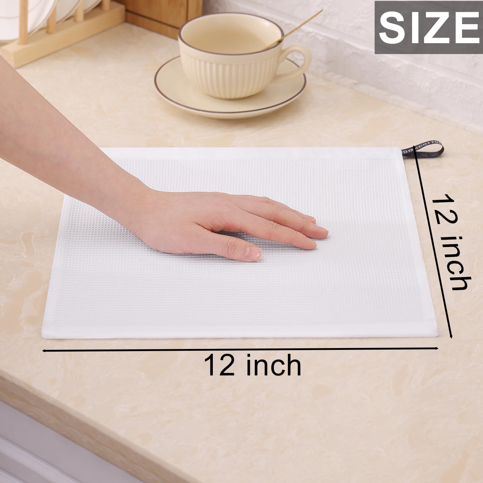 100% Cotton Waffle Weave Dish Cloths (8 Count)