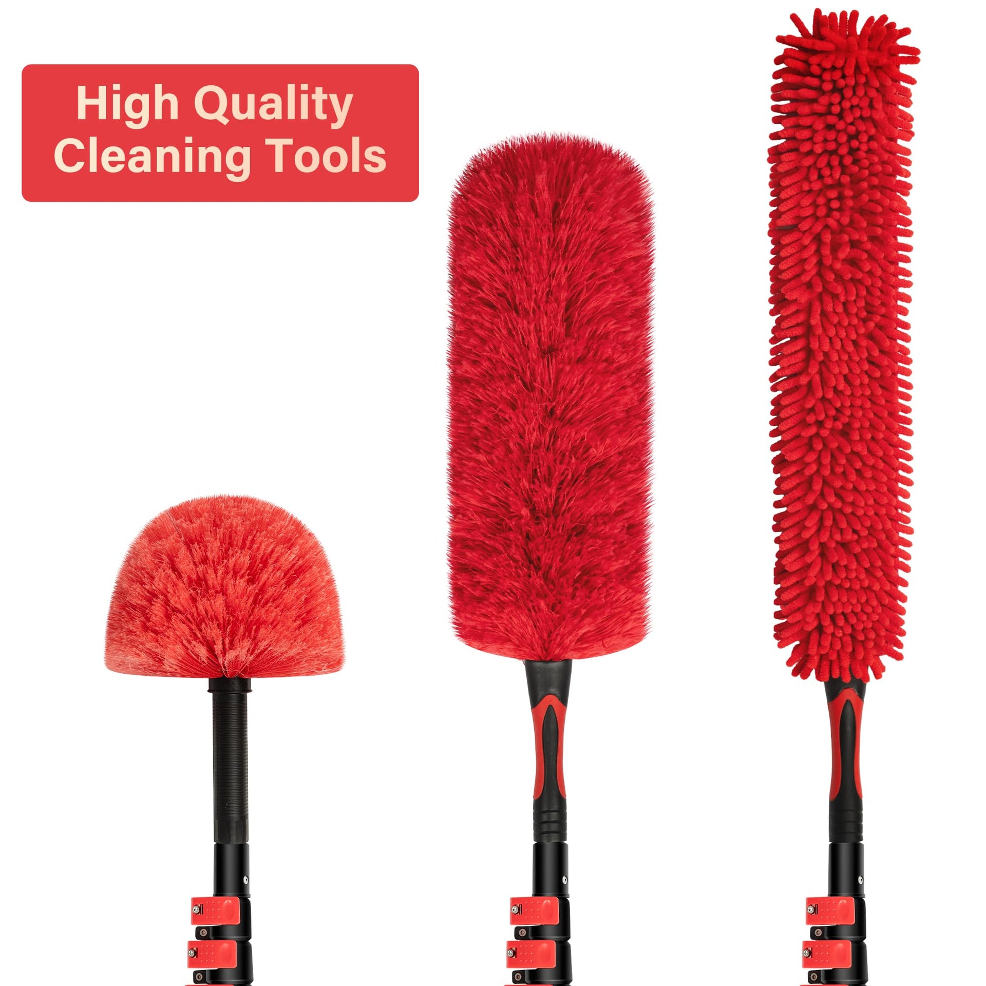 7 24 FT Extension Pole with 2 Outdoor Cobweb Brushes (6 Count)