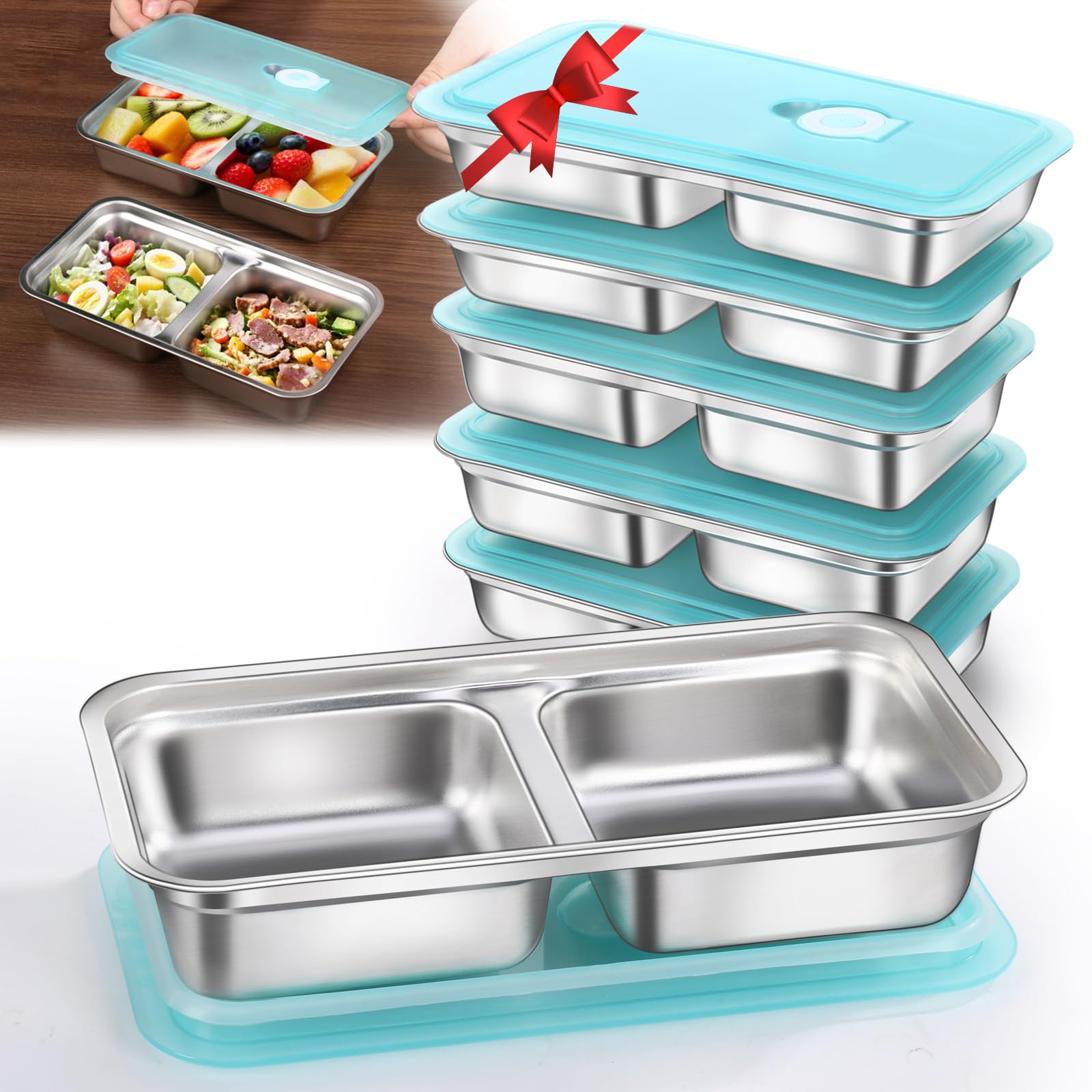 6 Pack Stainless Steel Snack Containers Reusable (6 Count)