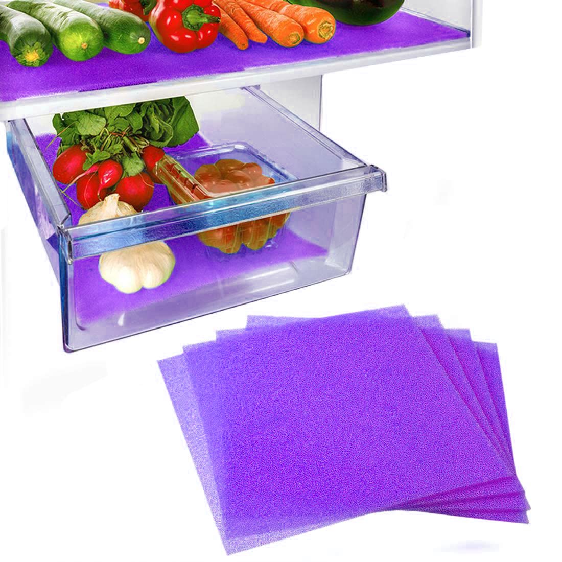 Fruit & Veggie Life Extender Liner for Fridge Refrigerator Drawers (4 Count)