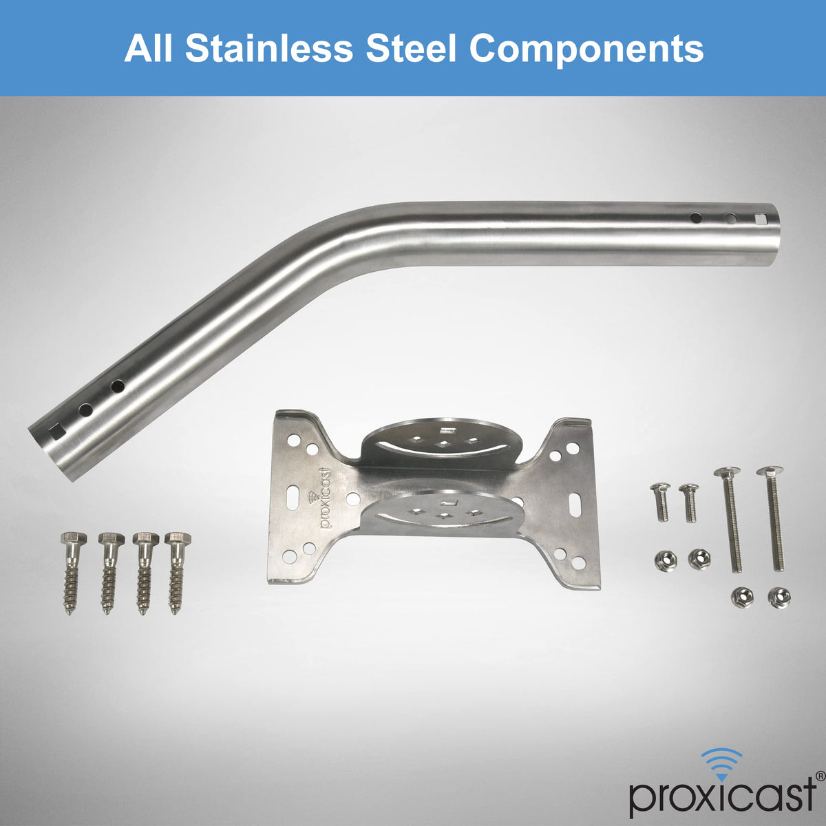 J-Max Pivot/Lock Antenna Mount Pole, Stainless Steel, 1.5"x36"
