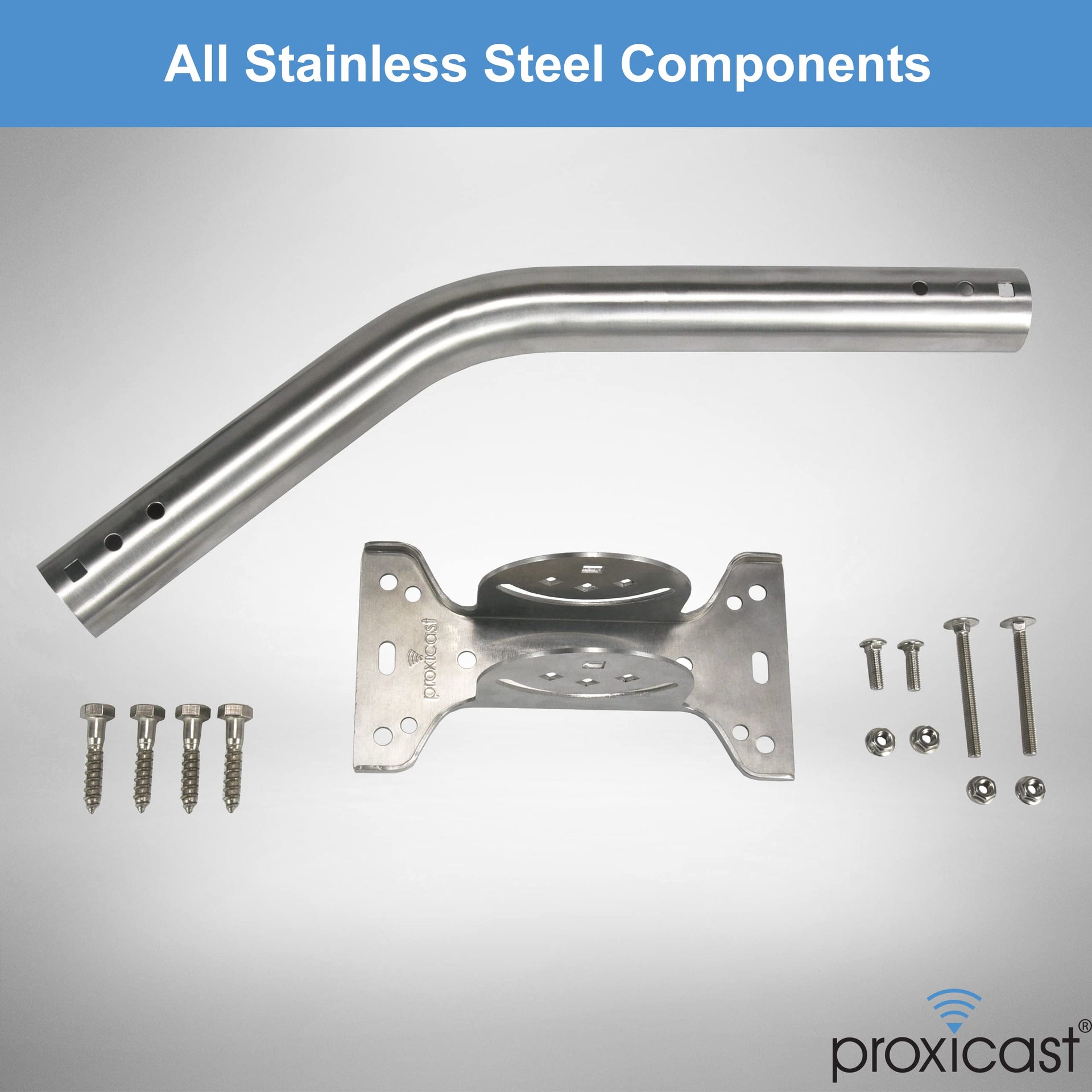 J-Max Pivot/Lock Antenna Mount Pole, Stainless Steel, 1.5"x18"