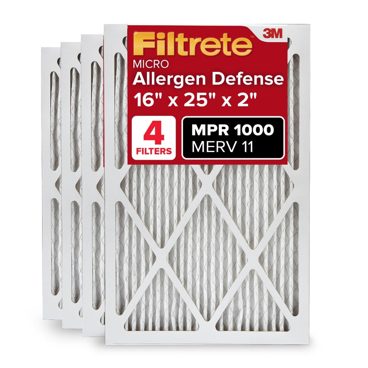 16x25x2 AC Furnace Air Filter (4 Count)