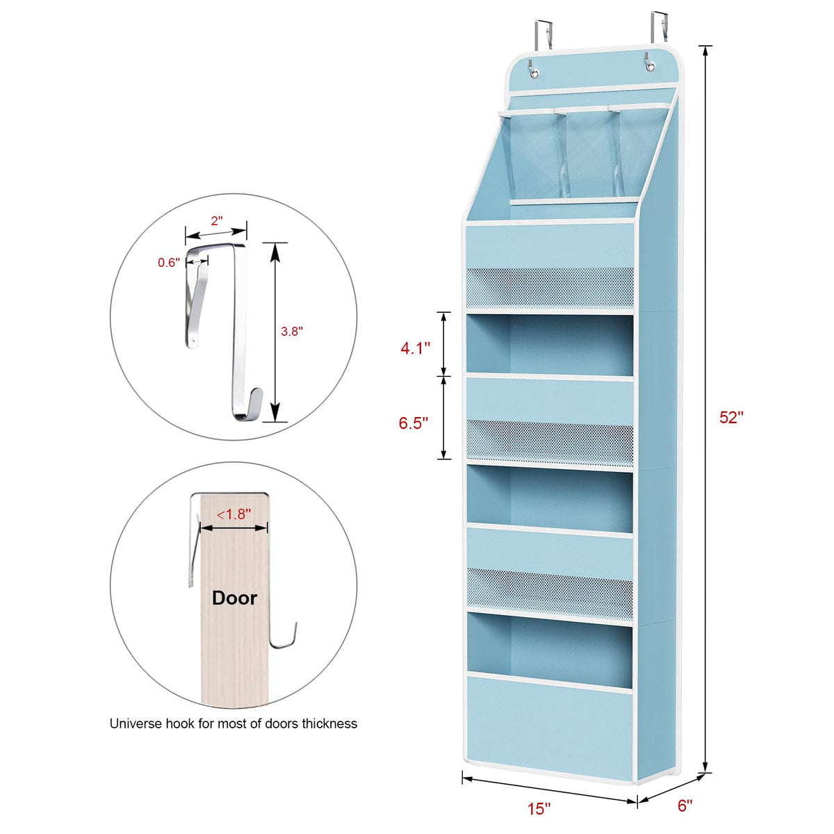 Fabric Over Door Hanging Organizer for Baby Nursery