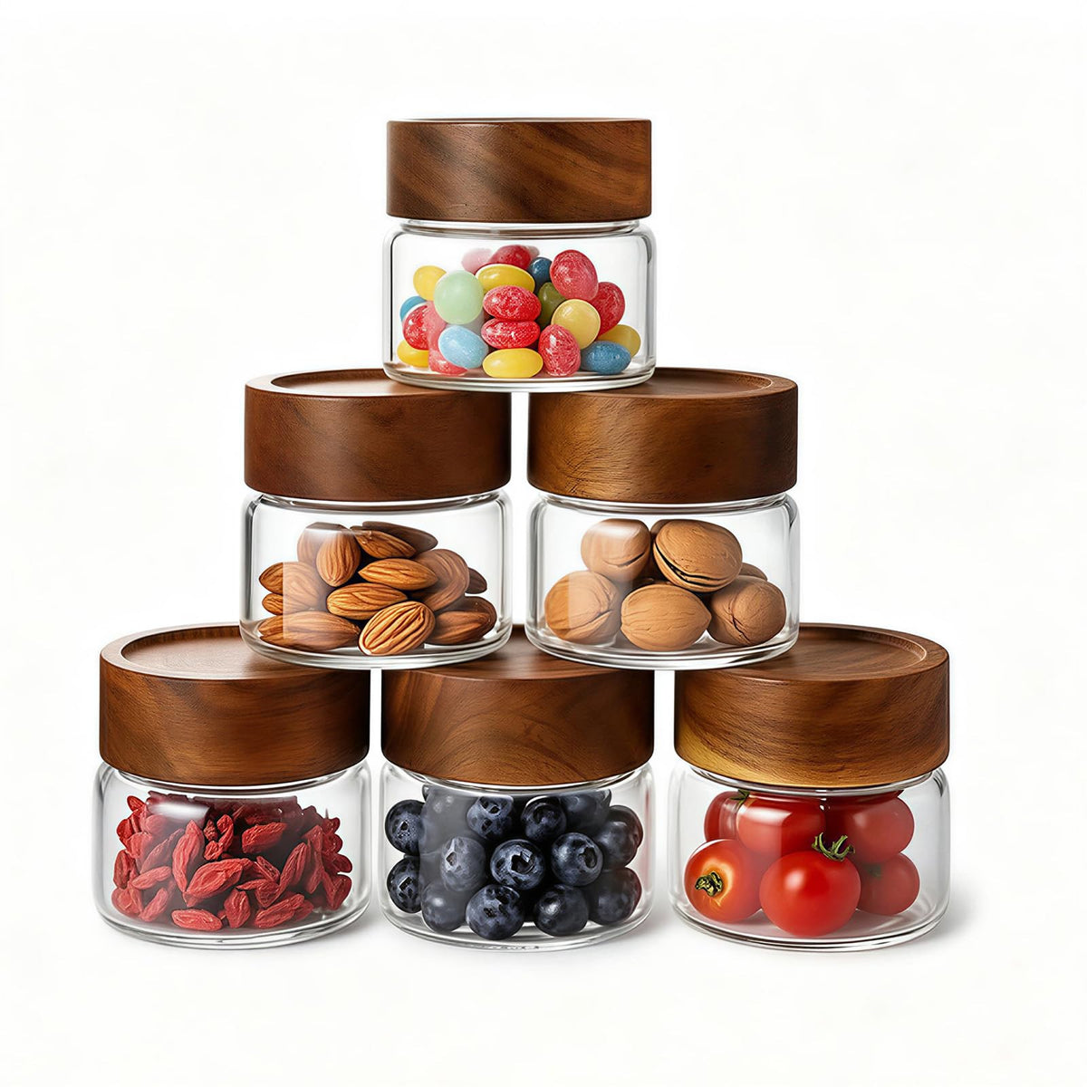 Glass Jars, 6-Pack, 4 Fl Oz (118 ml) (6 Count)