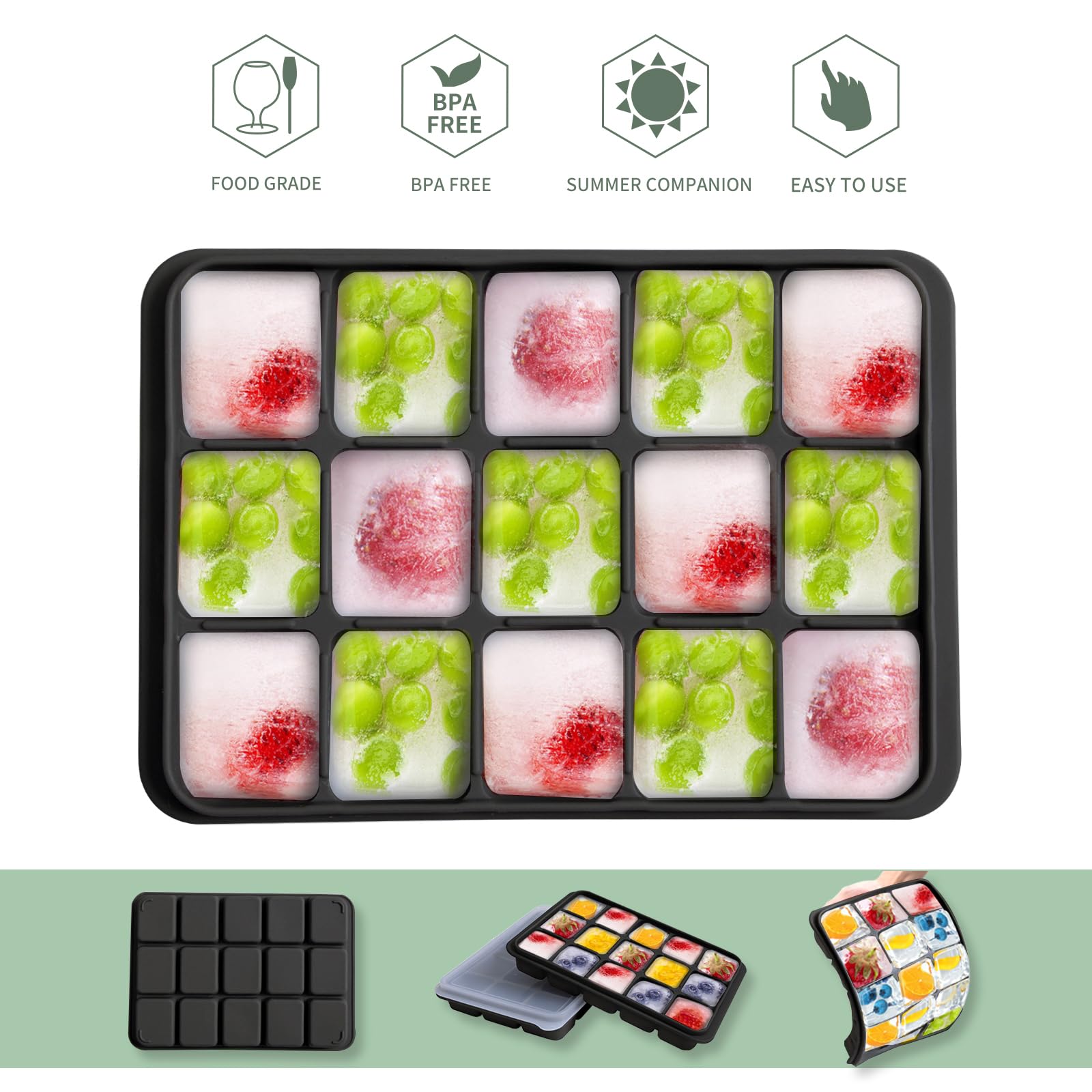 Ice Cube Trays Set of 2 (9.76 Ounce)