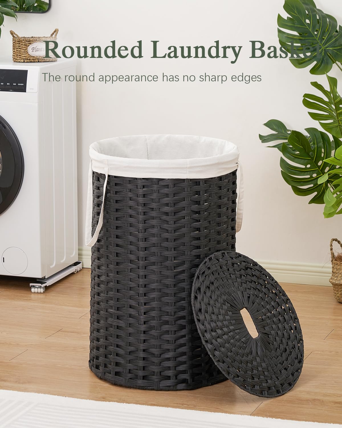 Large Laundry Hamper Laundry Basket Round 130L