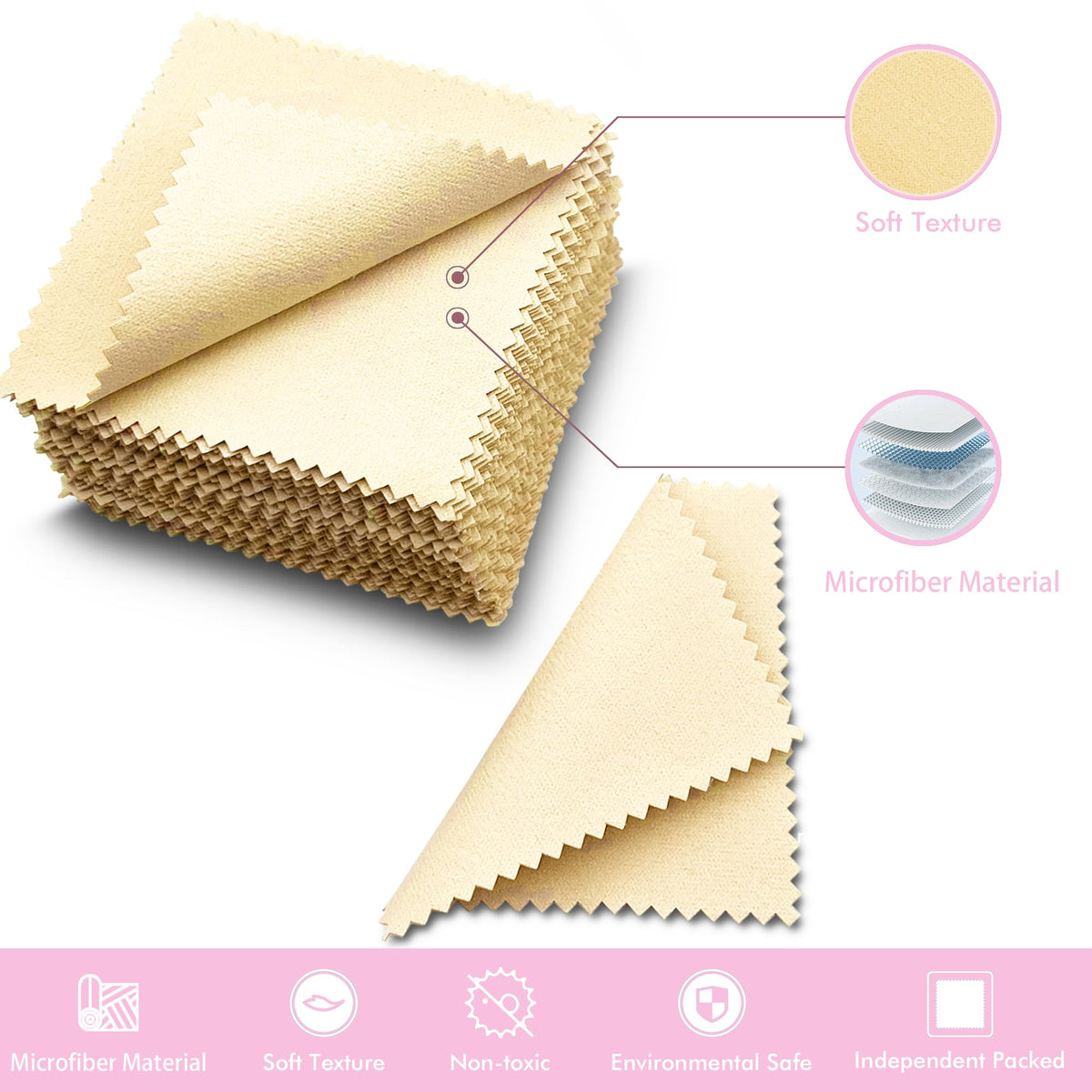 120 PCS Jewelry Cleaning Cloth Jewelry Polishing Cloths Individually Wrapped Silver Cleaning Cloth for Jewelry Sterling Silver