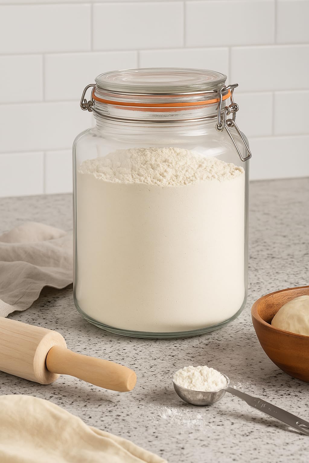Large 1 Gallon Glass Mason Jar with Hinged Lids