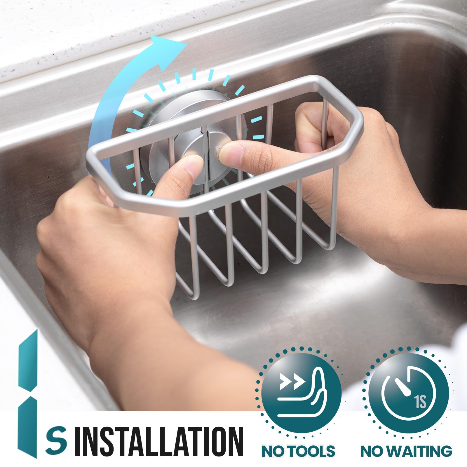 Sponge Holder for Kitchen Sink with Suction Cup