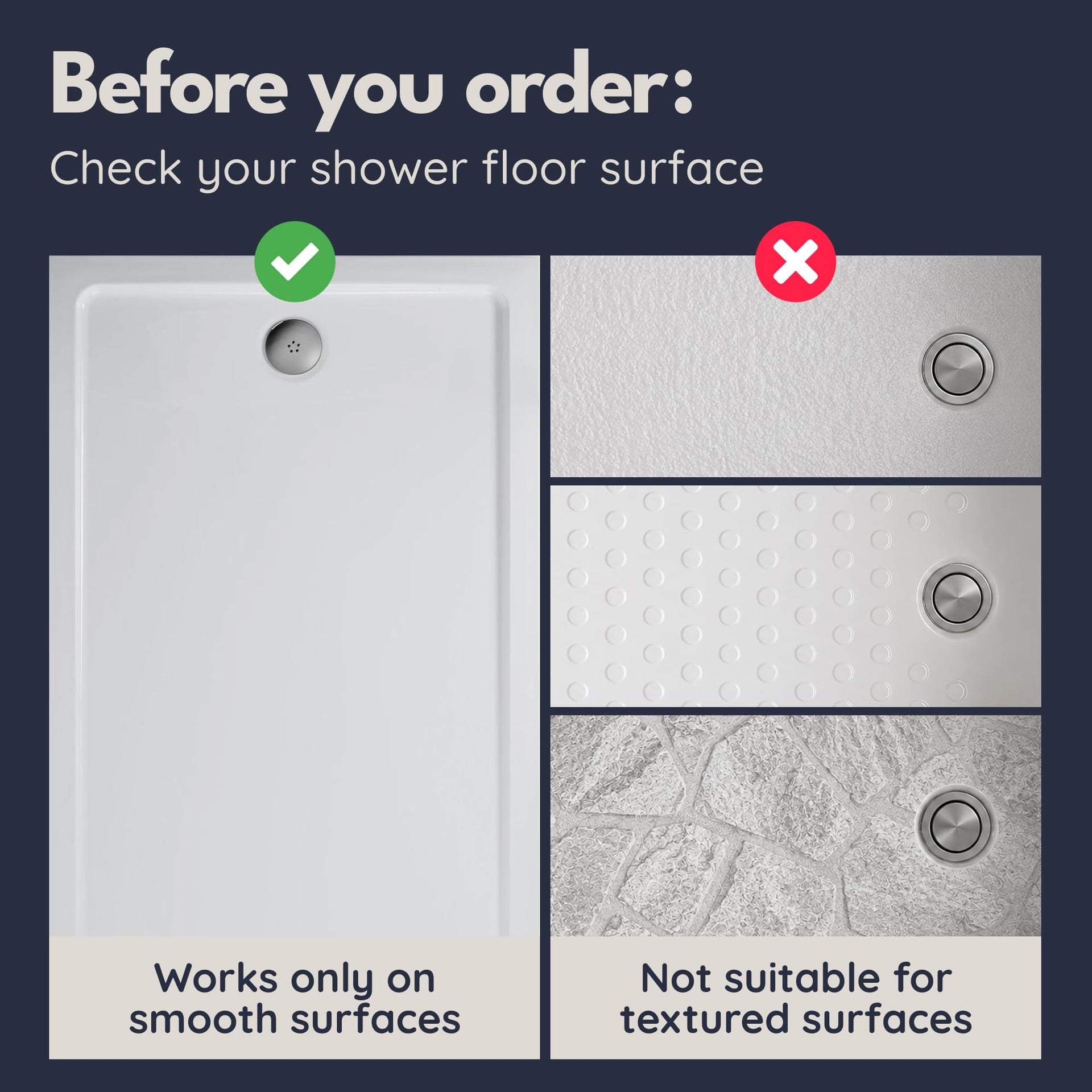 Square Shower Mat Non Slip Anti Mold 21x21 Anti Slip Shower Mat