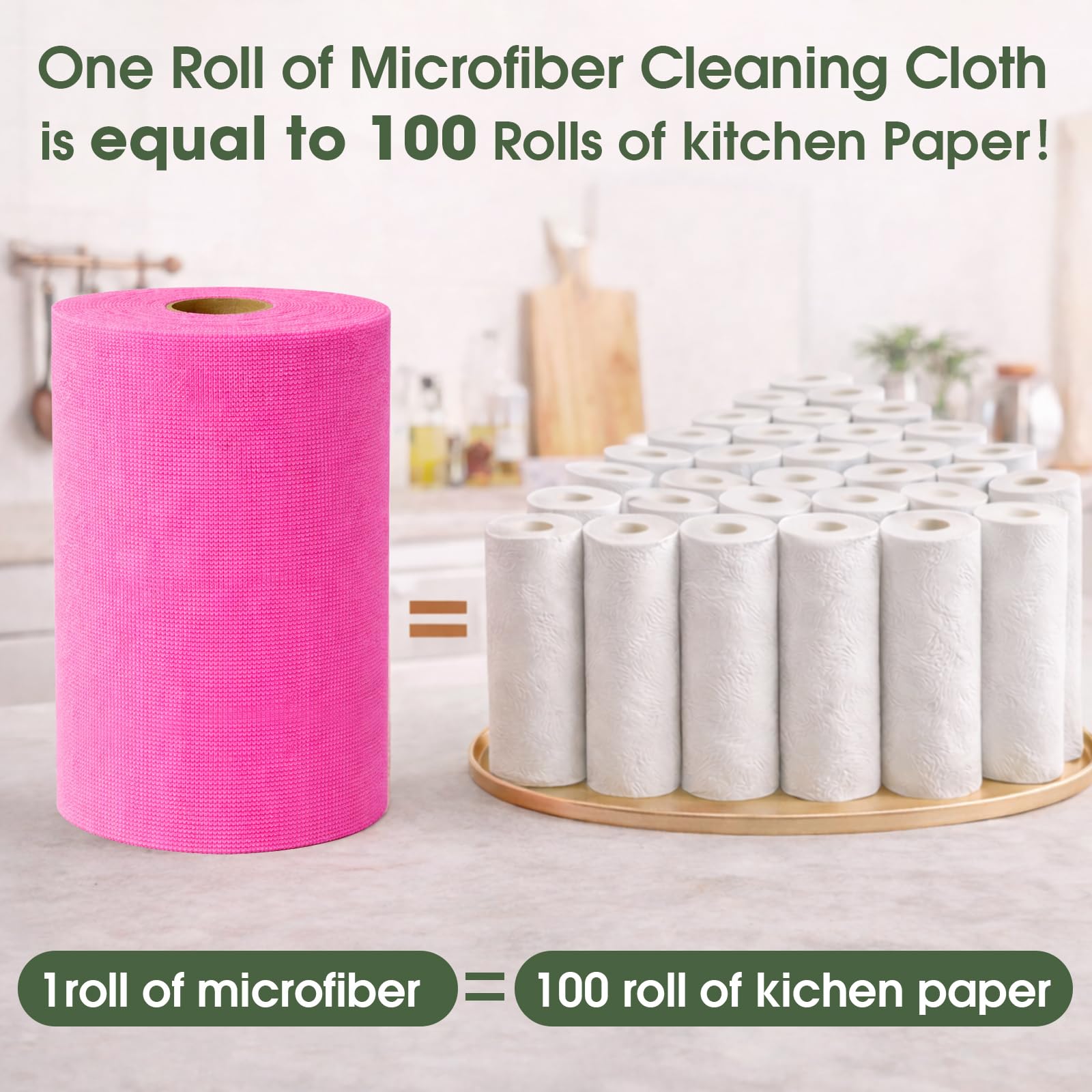 Microfiber Cleaning Cloth Roll (100 Count)