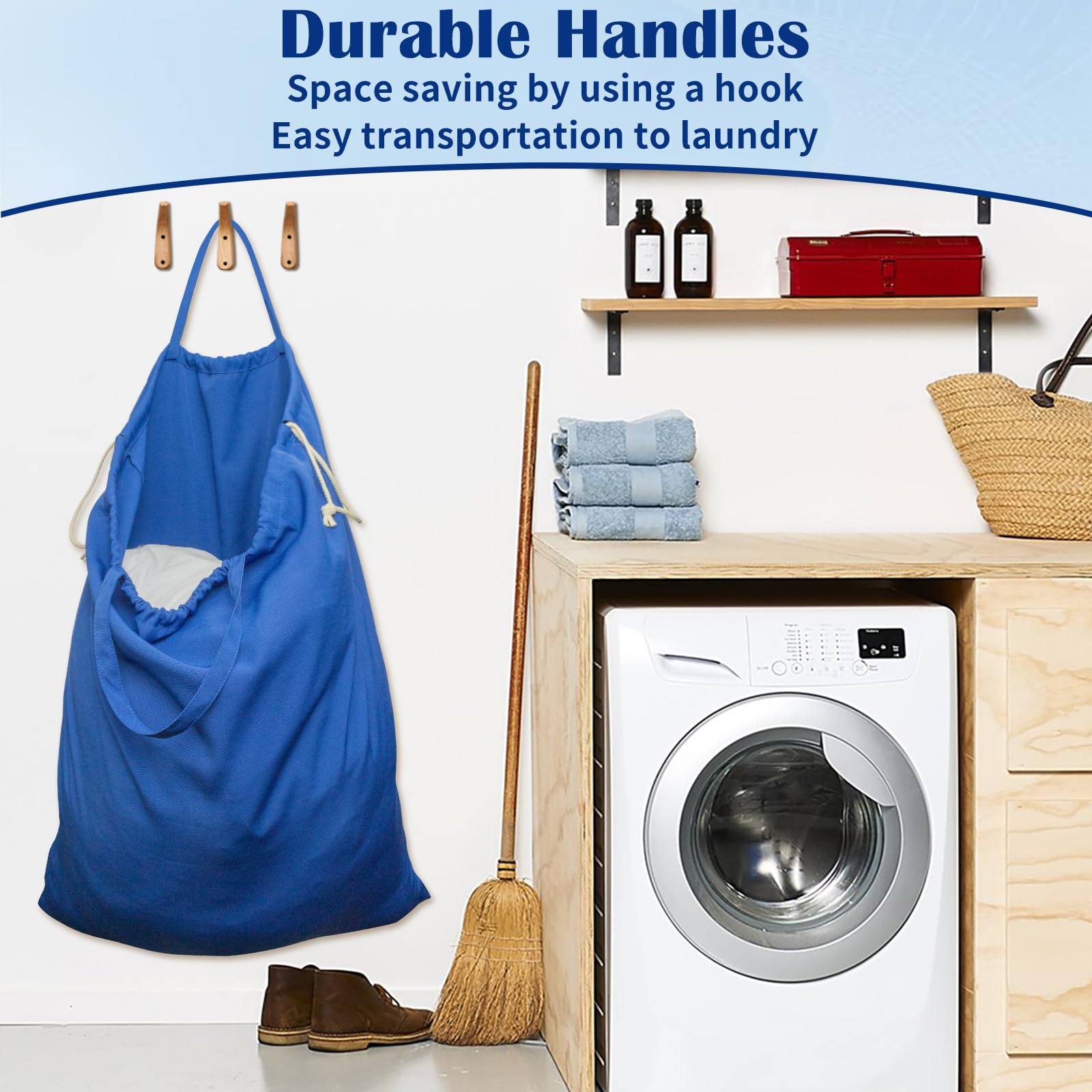 Laundry Bag with Handles & Drawstring Closure