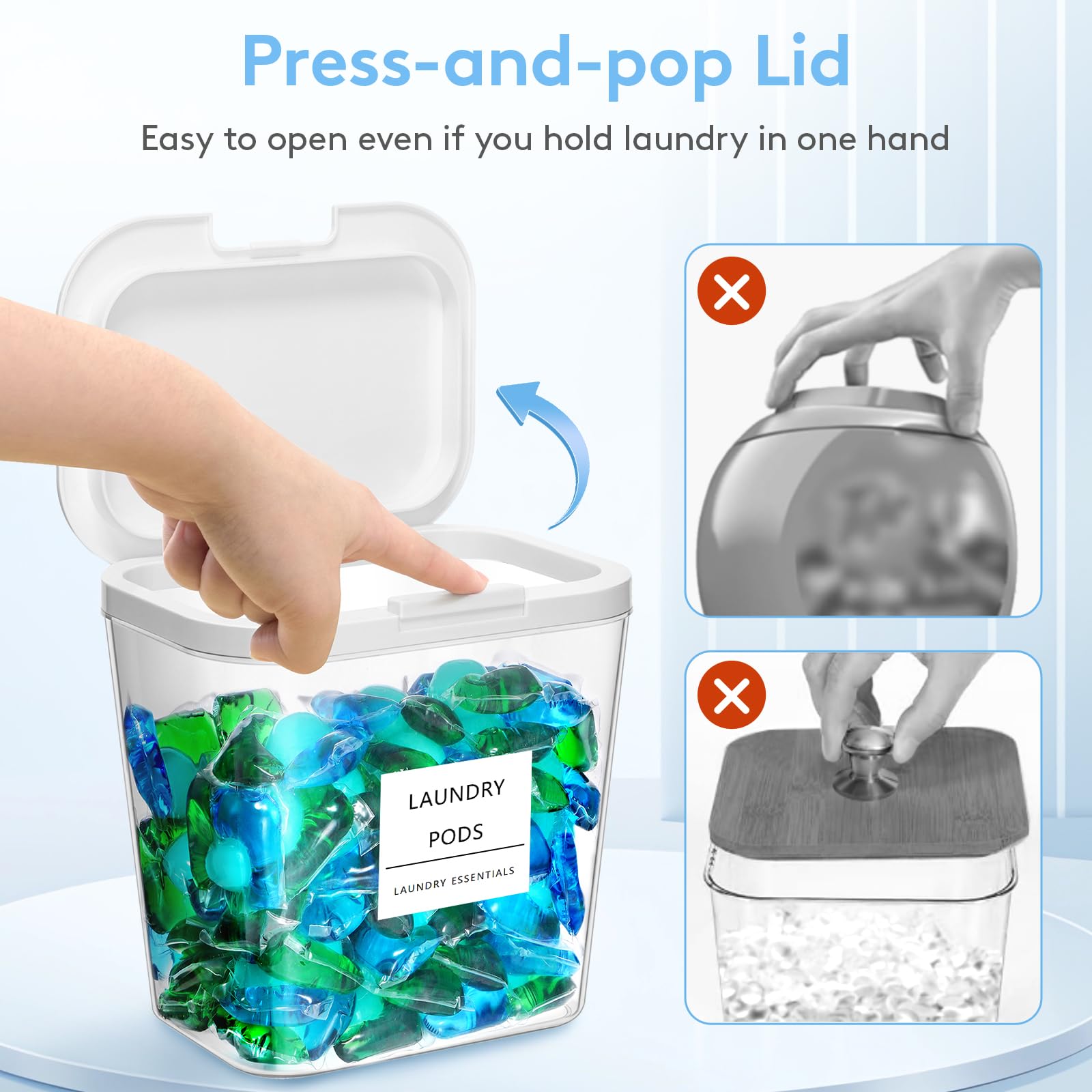 Laundry Pods Container with Pop (3 Count)