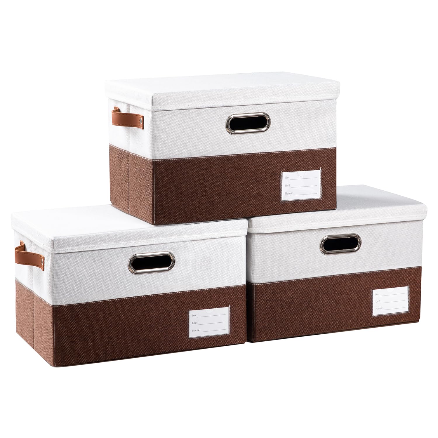 Foldable Storage Bins with Lids [3 (3 Count)