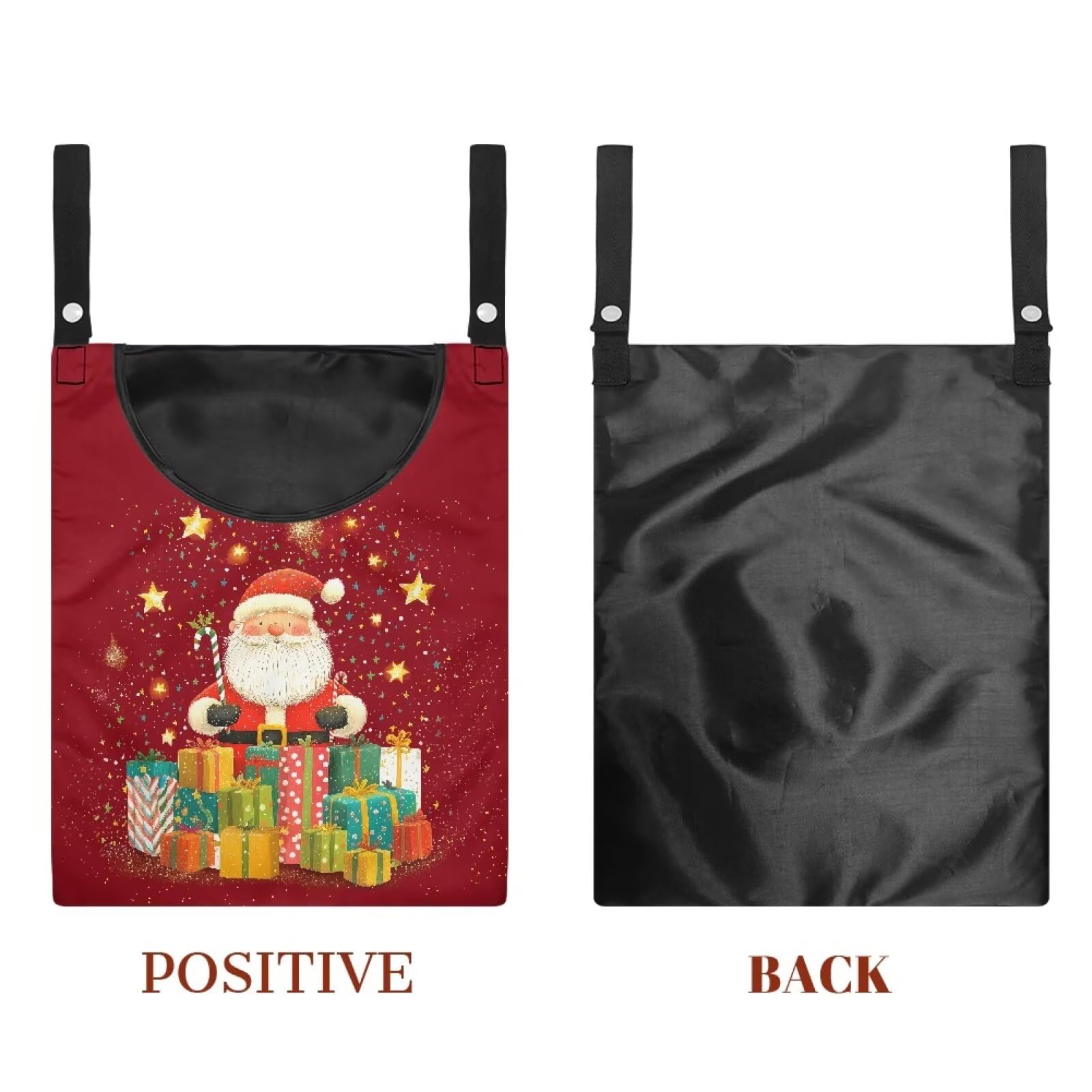 Christmas Santa Claus Clothespin Organizer Bag Shell Beach Clothespin Bags with Hanging Hook Waterproof Clothes Pin Storage Organizer with Large Opening Clothespin Bag