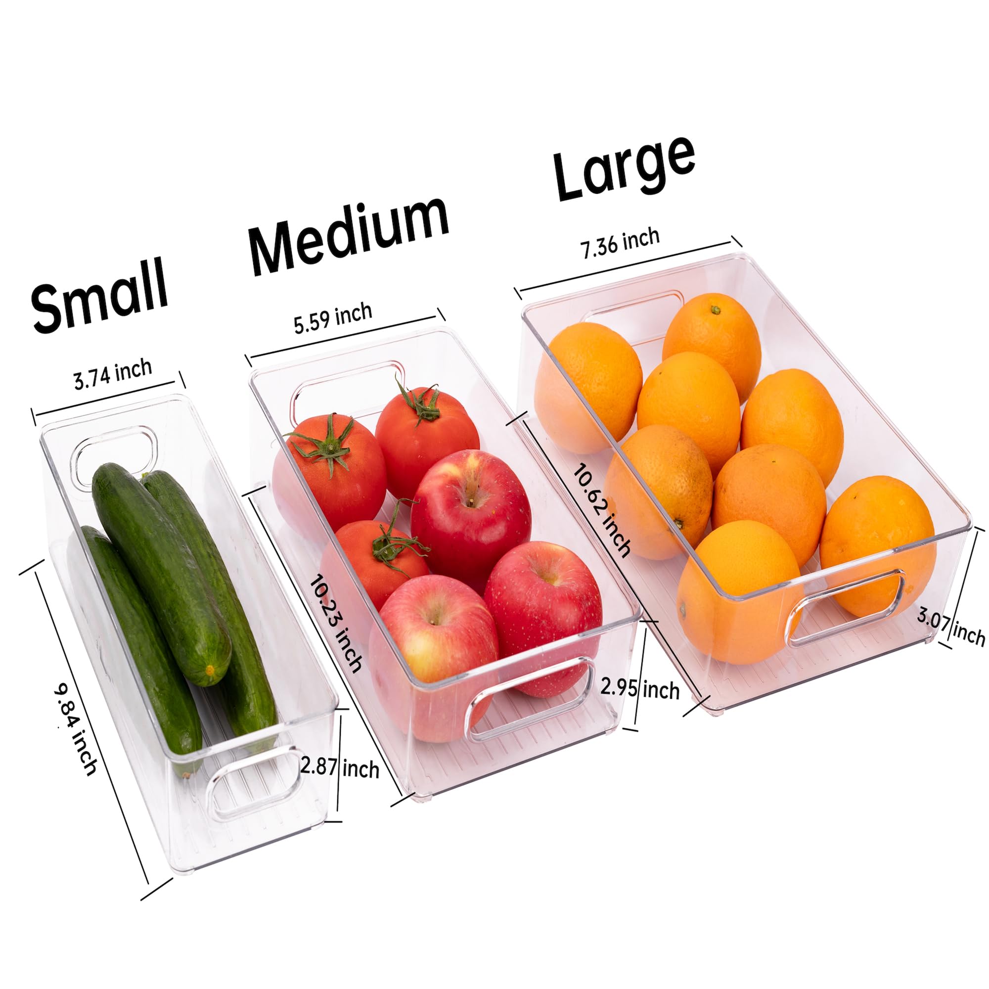 6 Pack Refrigerator Organizer Bins