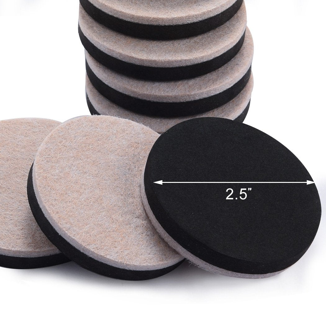 24 PCS 2.5" Felt Furniture Movers Sliders for Hardwood Floors (24 Count)