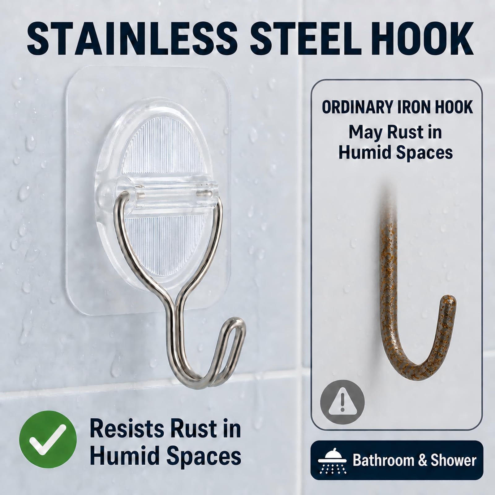 Clear Adhesive Wall Hooks (10 Count)