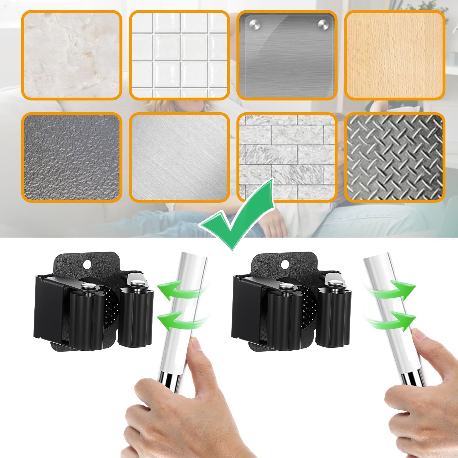 24 Pack Broom and Mop Holder Wall Mount (24 Count)