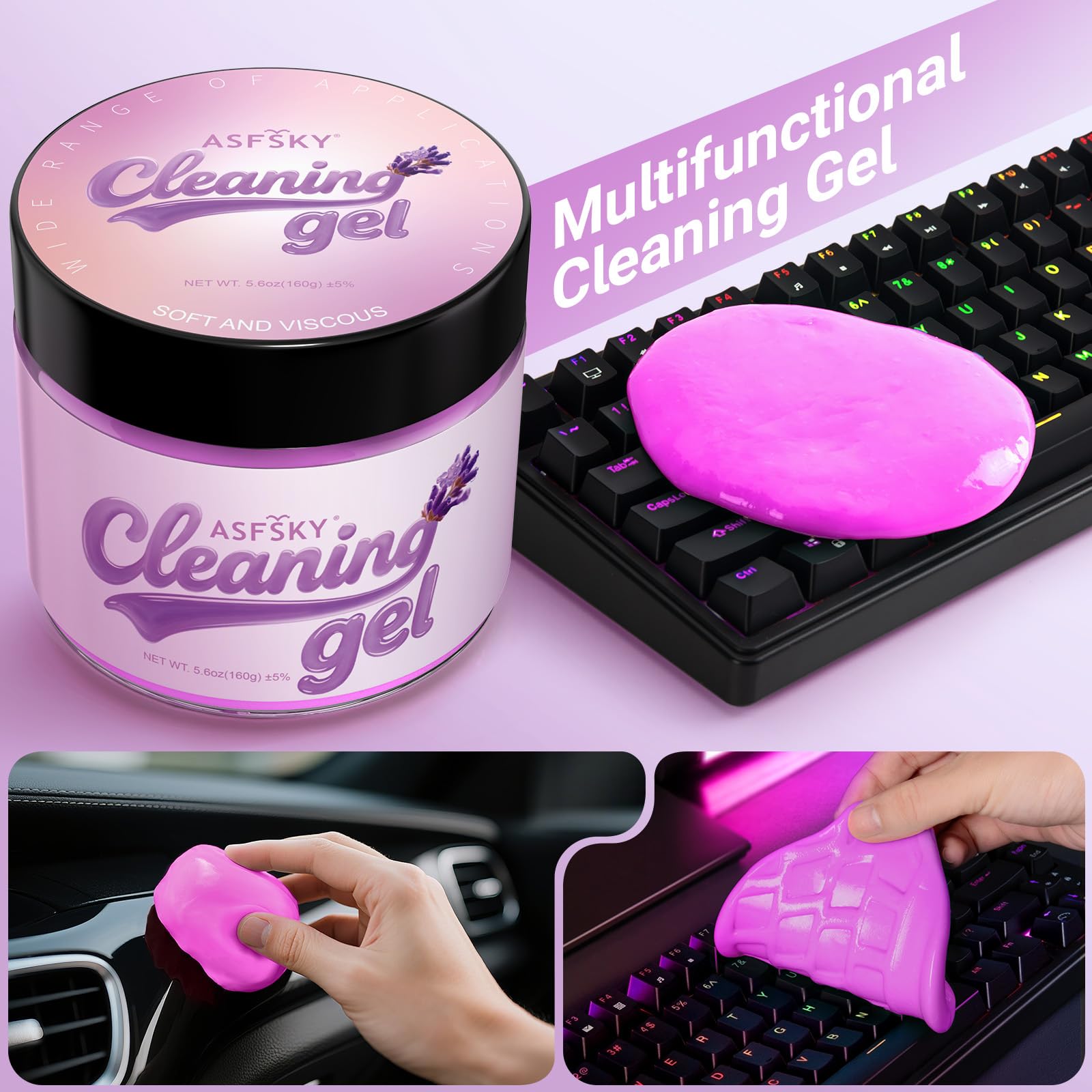 Car Cleaning Gel Cleaning Putty Universal Cleaning Gel Lavender