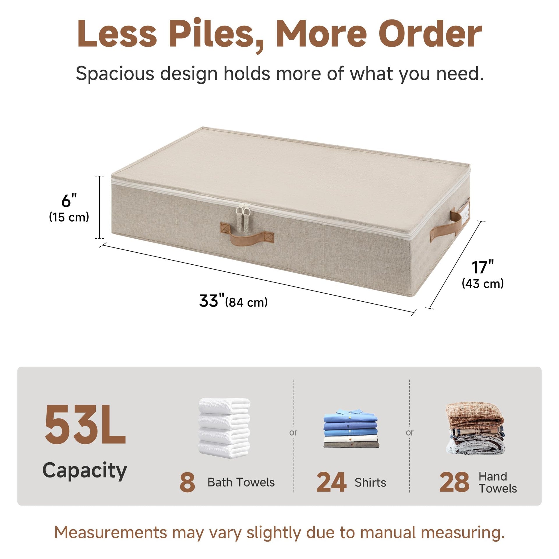 6 Inch Low Profile Under Bed Clothes Storage Bins with Lids (2 Count)