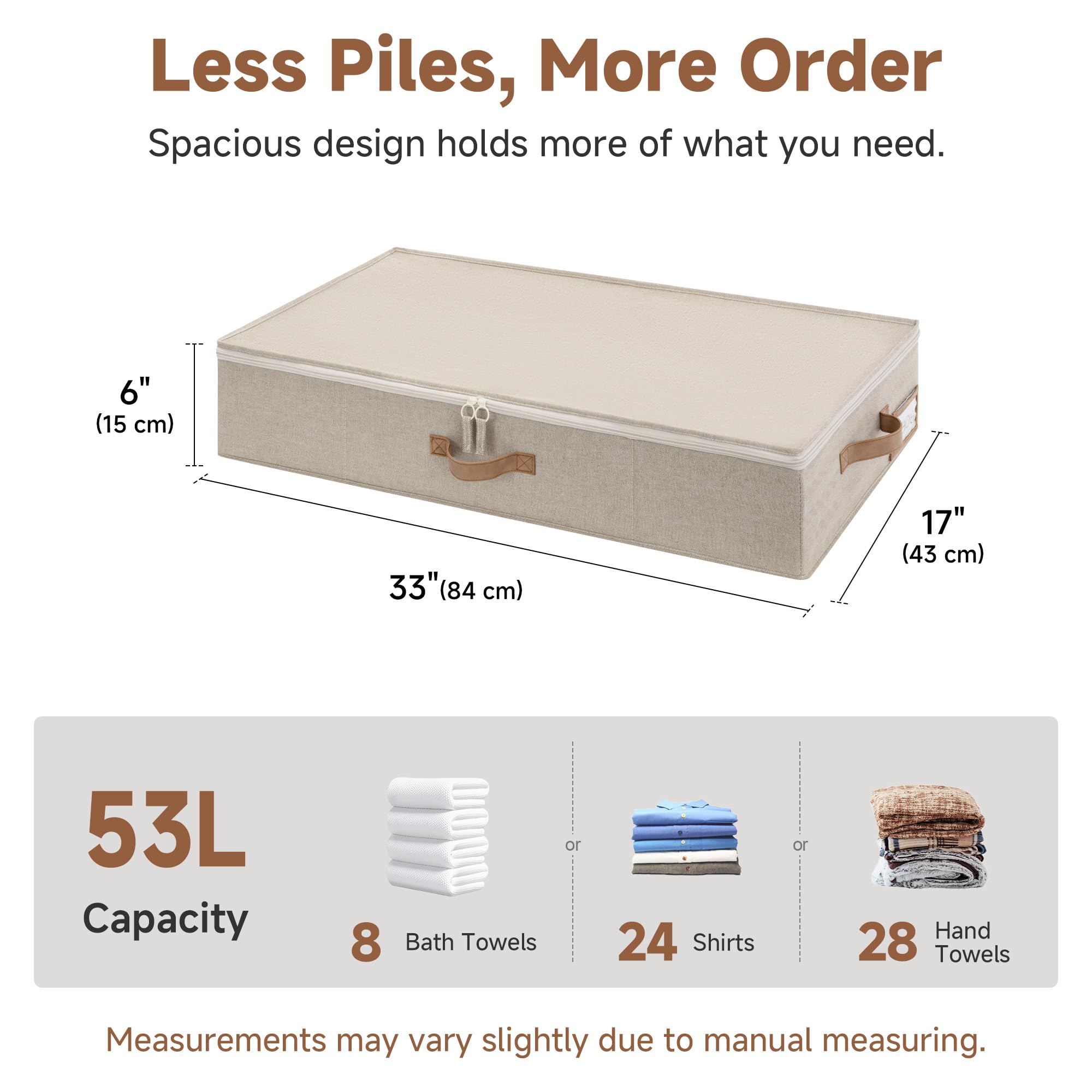 6 Inch Low Profile Under Bed Clothes Storage Bins with Lids (2 Count)