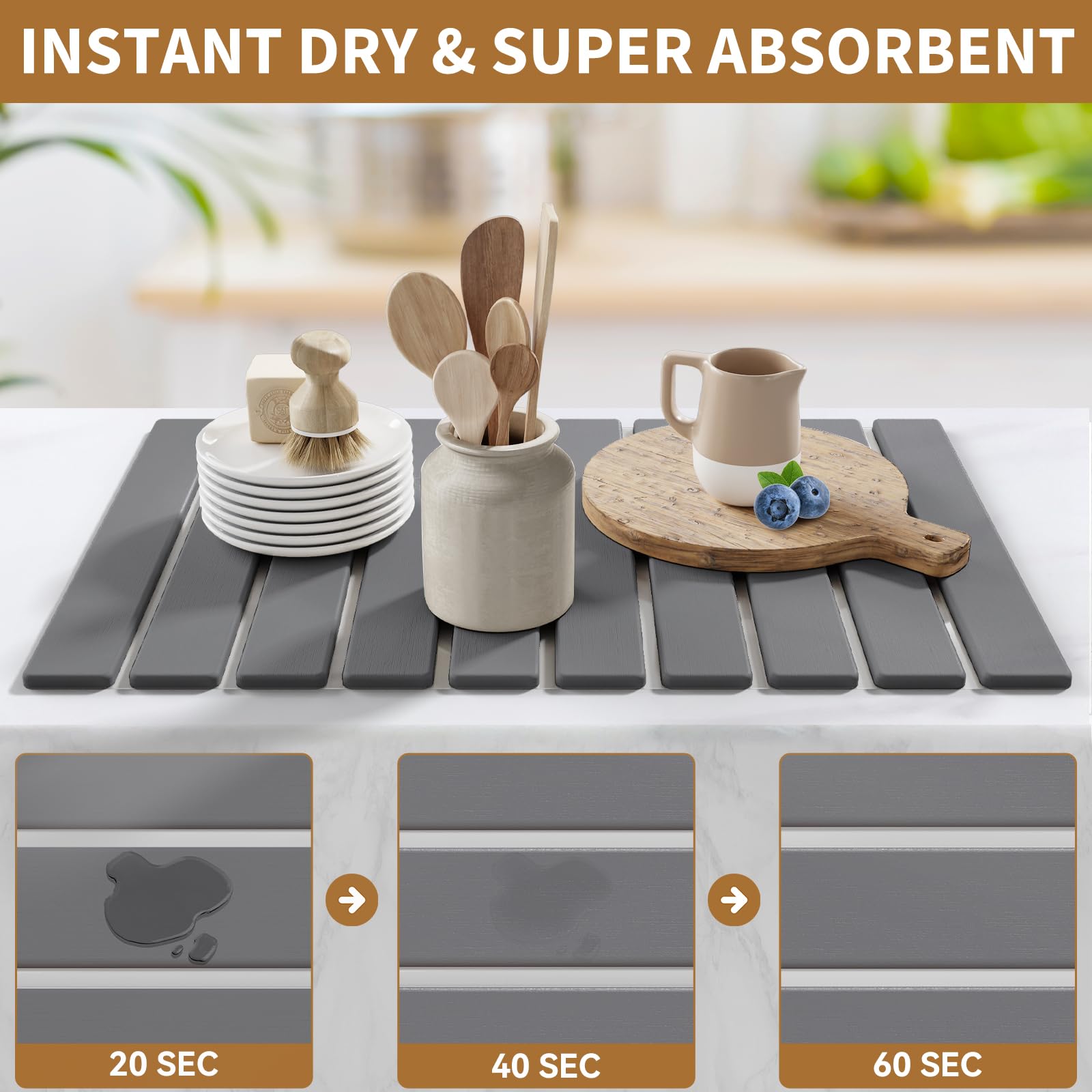 Foldable Stone Dish Drying Mat