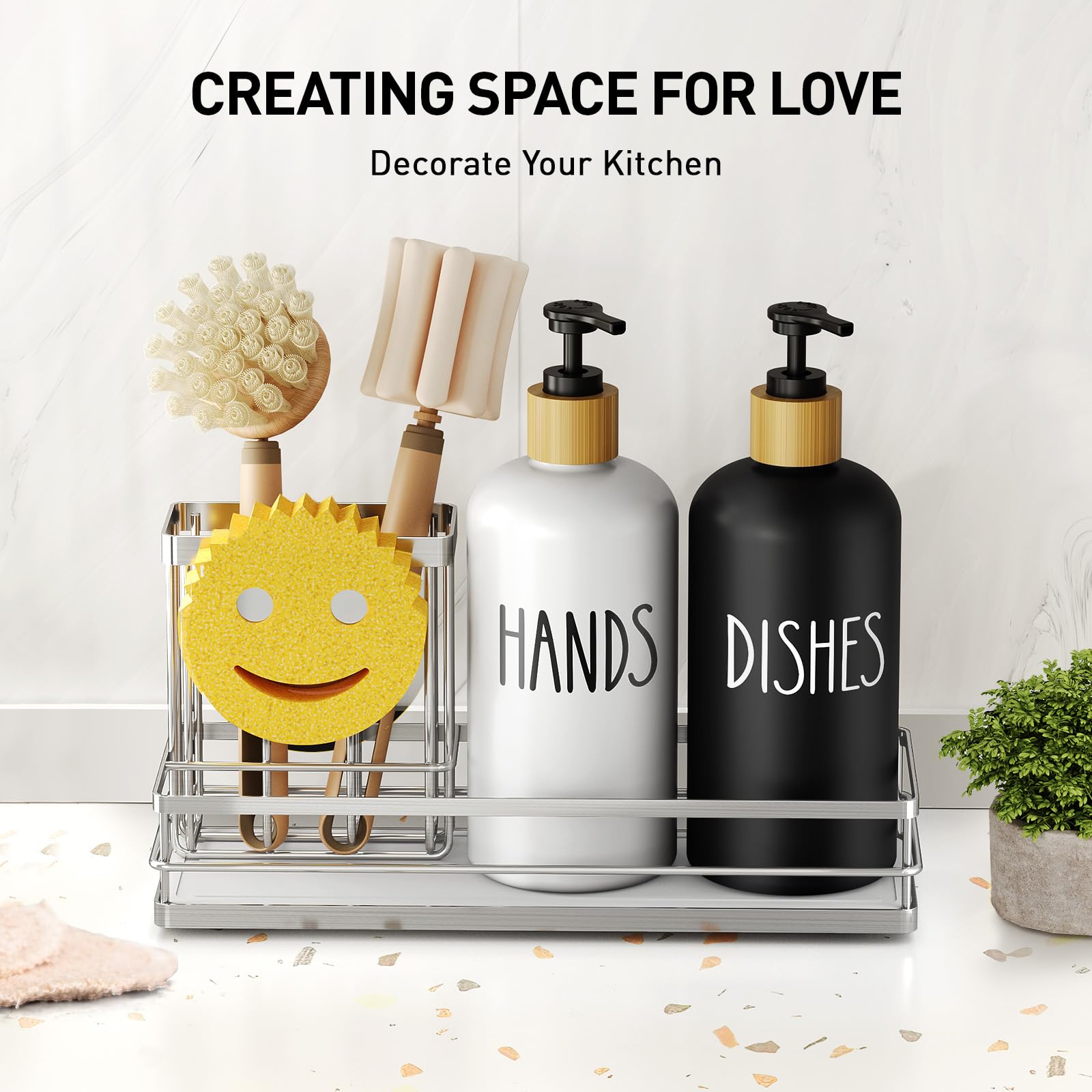 Kitchen Dish Soap Dispenser Set