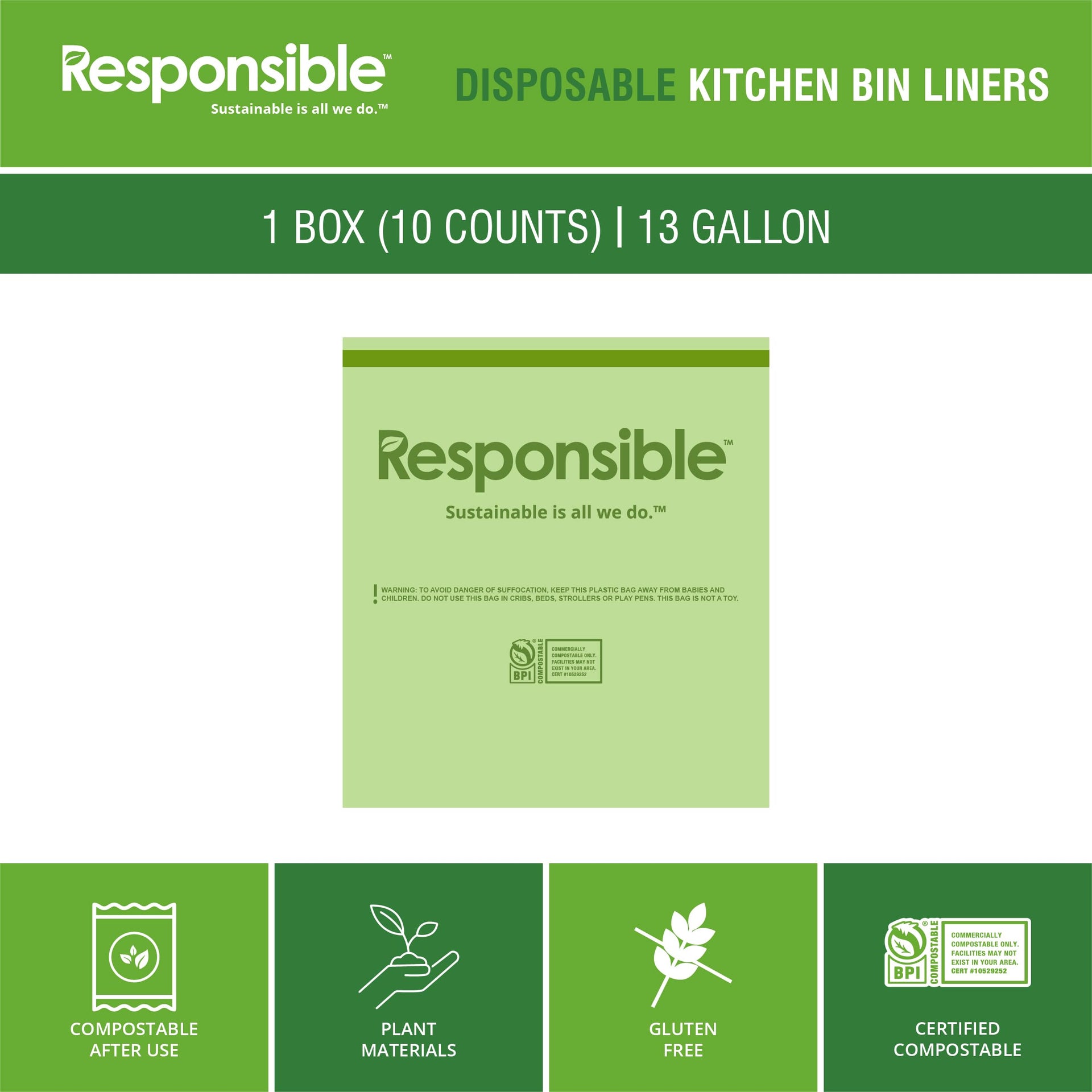 Kitchen Bin Liners (42 Count)