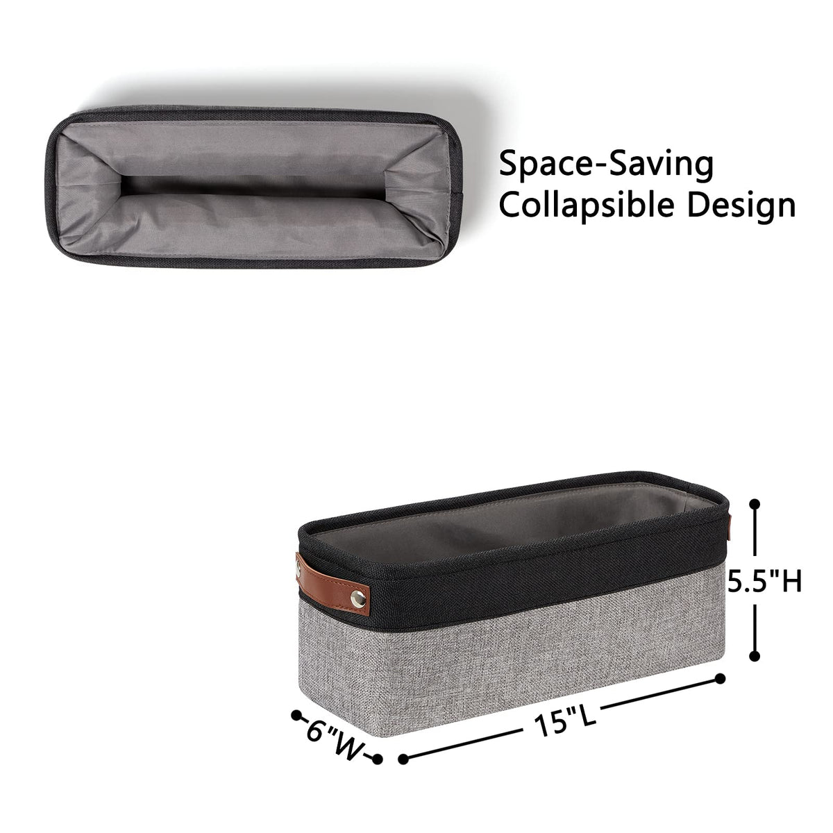 Small Bathroom Baskets for Toilet Fabric Storage Baskets 2 Pack (2 Count)