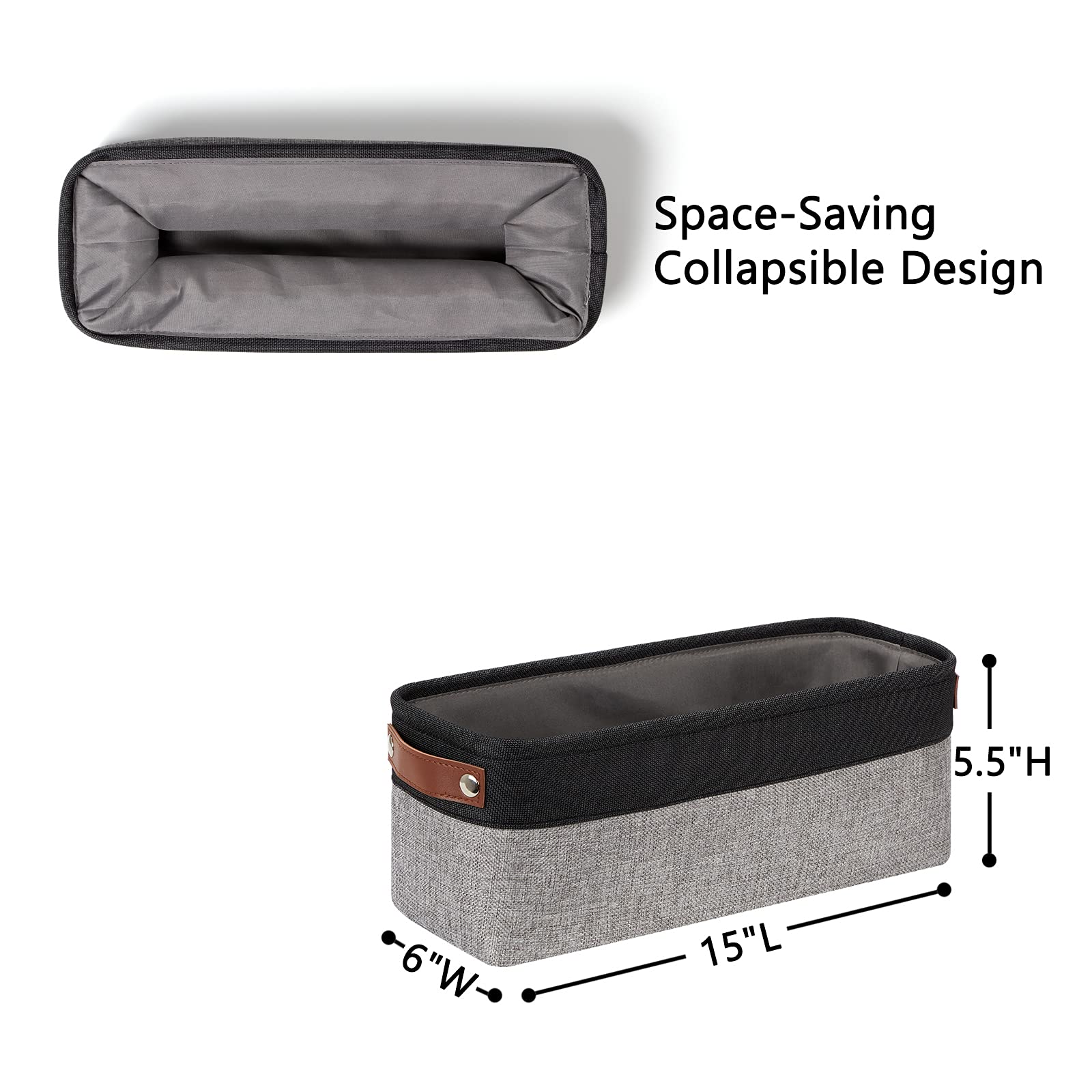 Small Bathroom Baskets for Toilet Fabric Storage Baskets 2 Pack (2 Count)