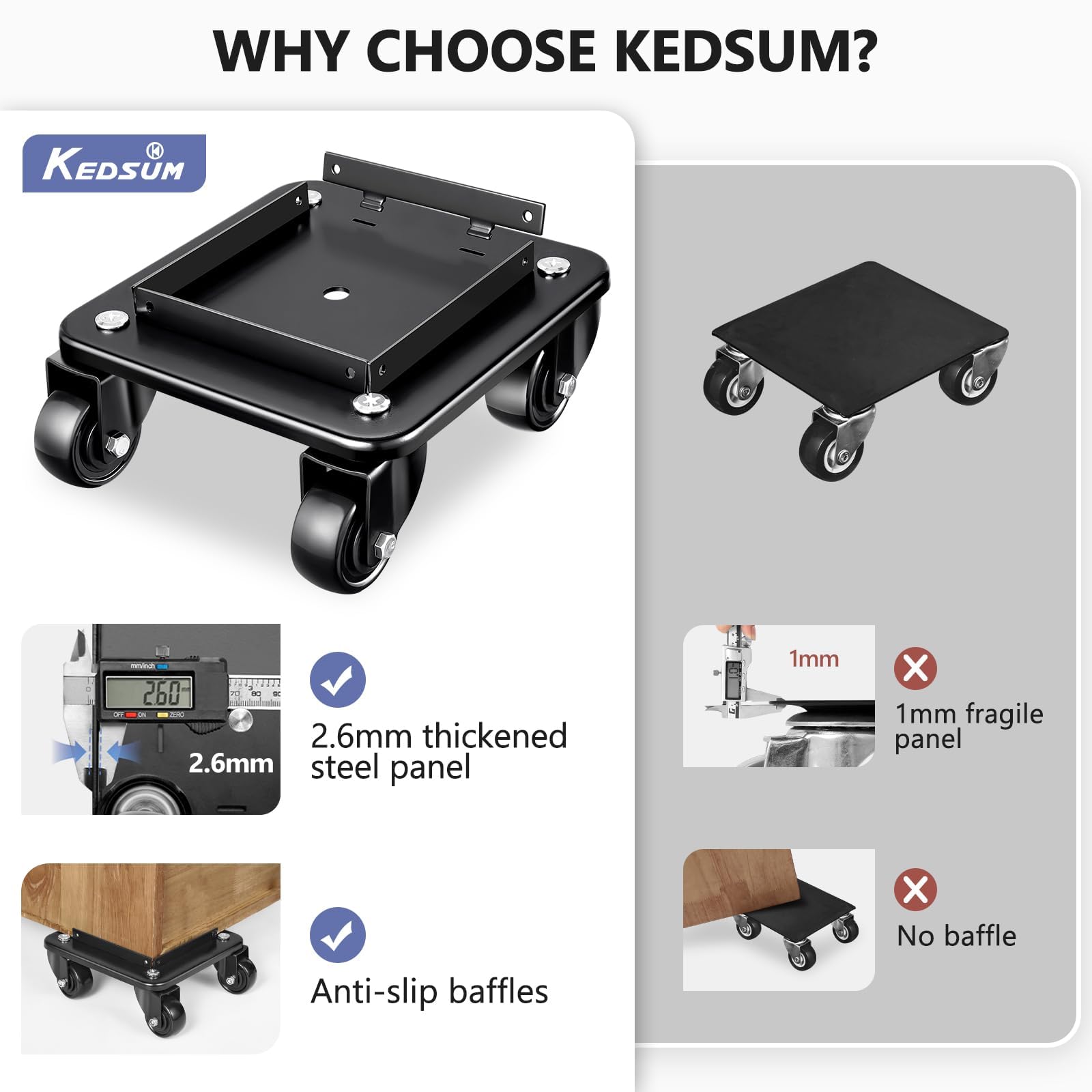 Upgraded Furniture Dolly with 4 Wheels (4 Count)