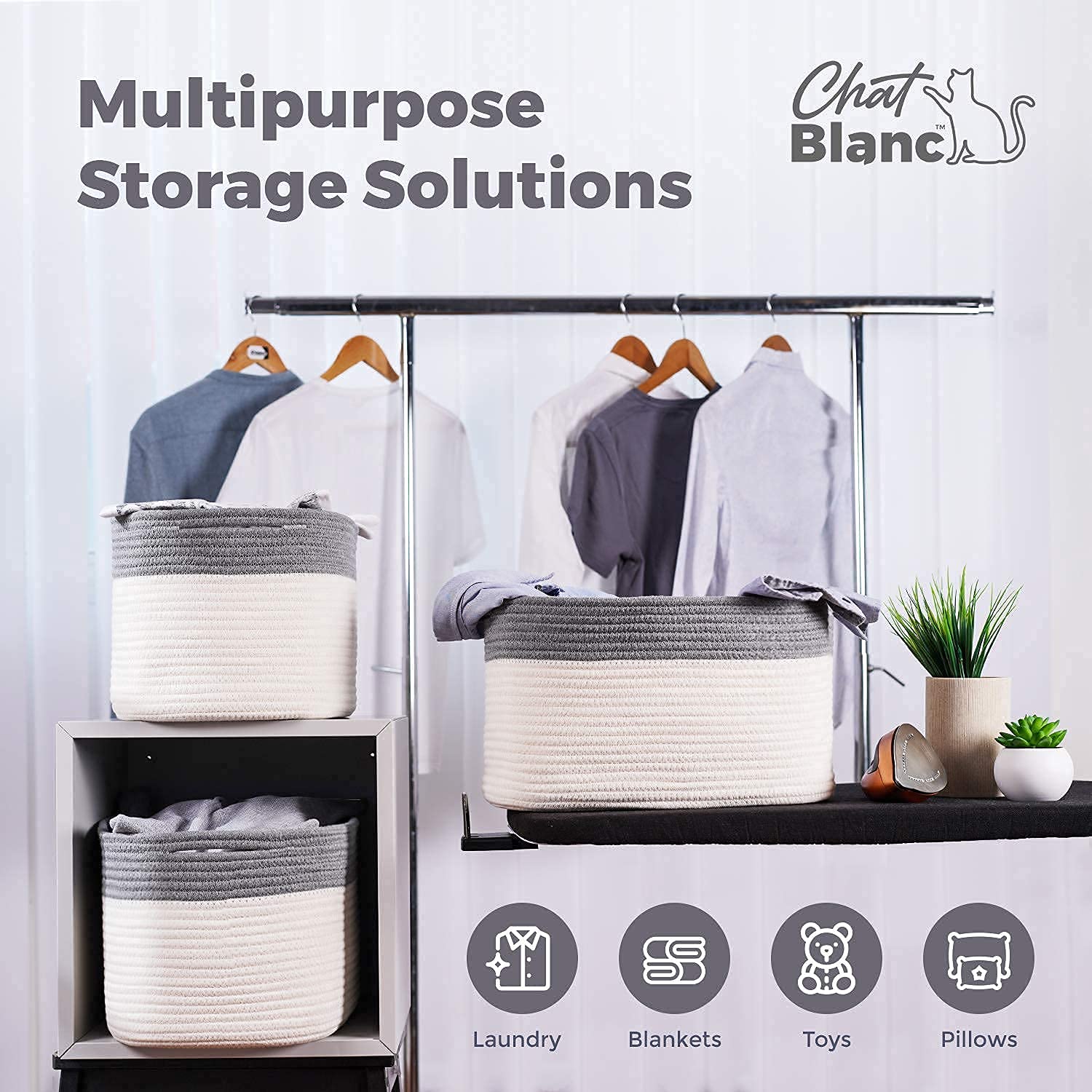 Cotton Rope Baskets for Organizing (3 Count)