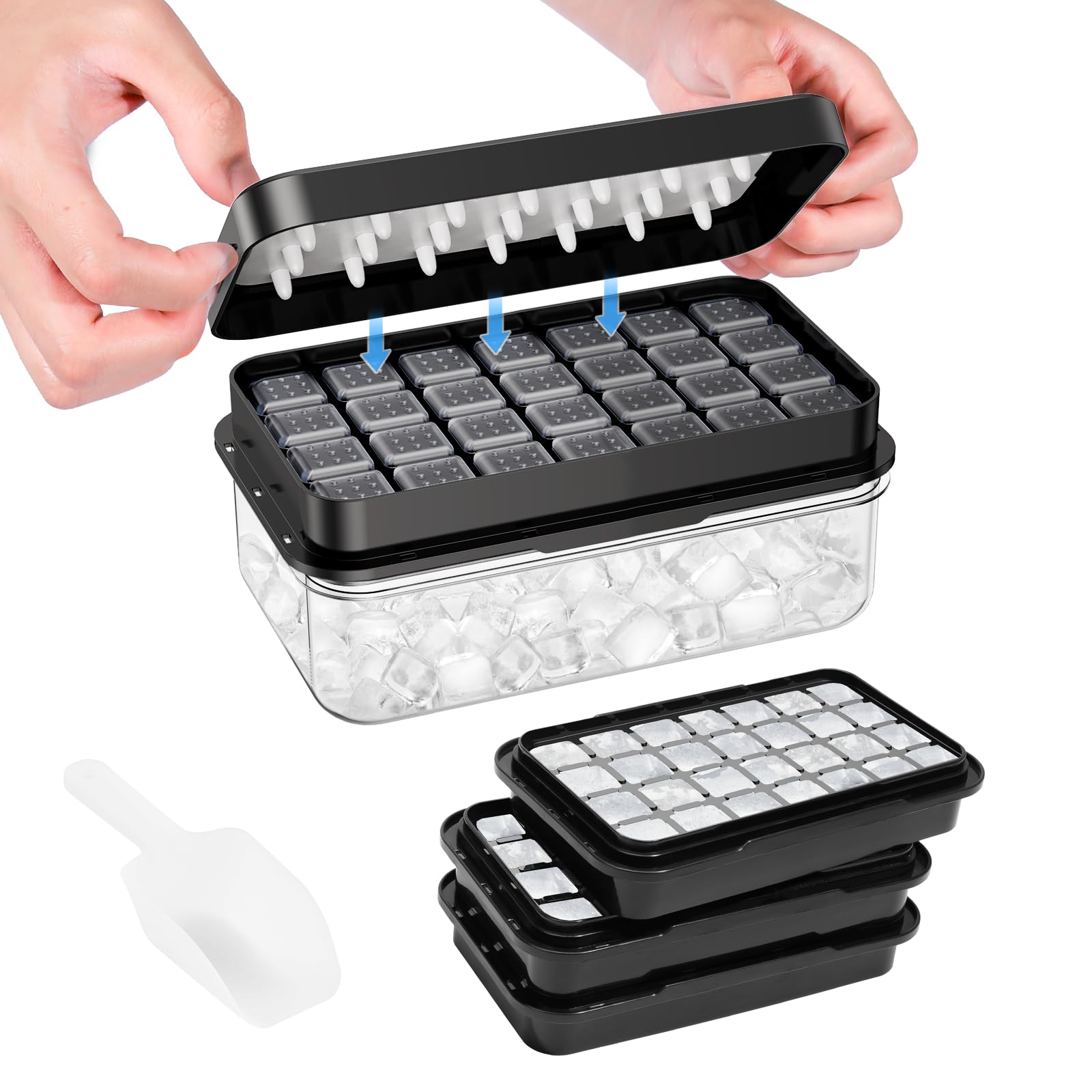 Ice Cube Tray with Lid and Bin