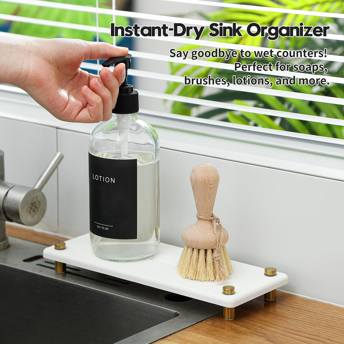 Water Absorbing Stone Sink Caddy Kitchen Sink Organizer Tray