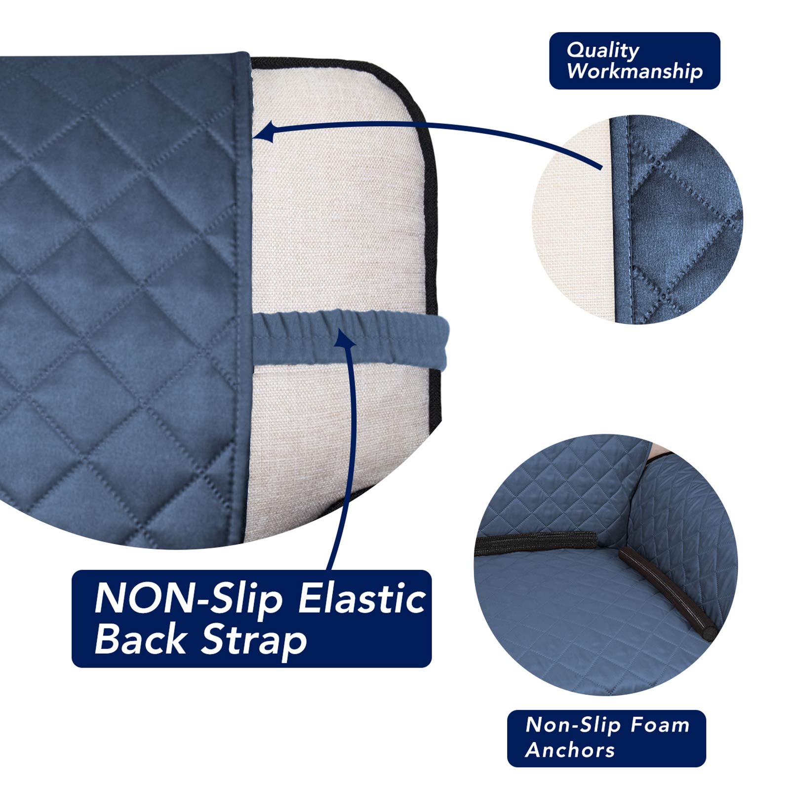 Reversible Quilted Couch Covers for Dogs Sofa Cover 4 Seater 88"