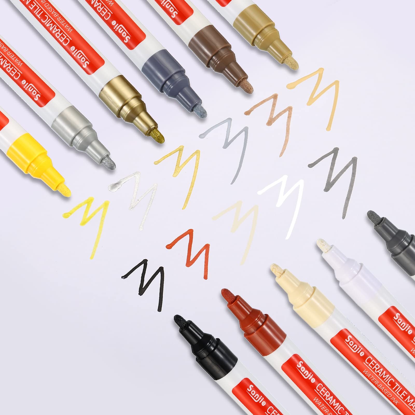 Grout Pen 4 Pack Grey Tile Marker Waterproof Grout Sealer Pen Tile Repair Pens Paint Pens for Wall Floor Bathroom Kitchen Refresh (4 Count)