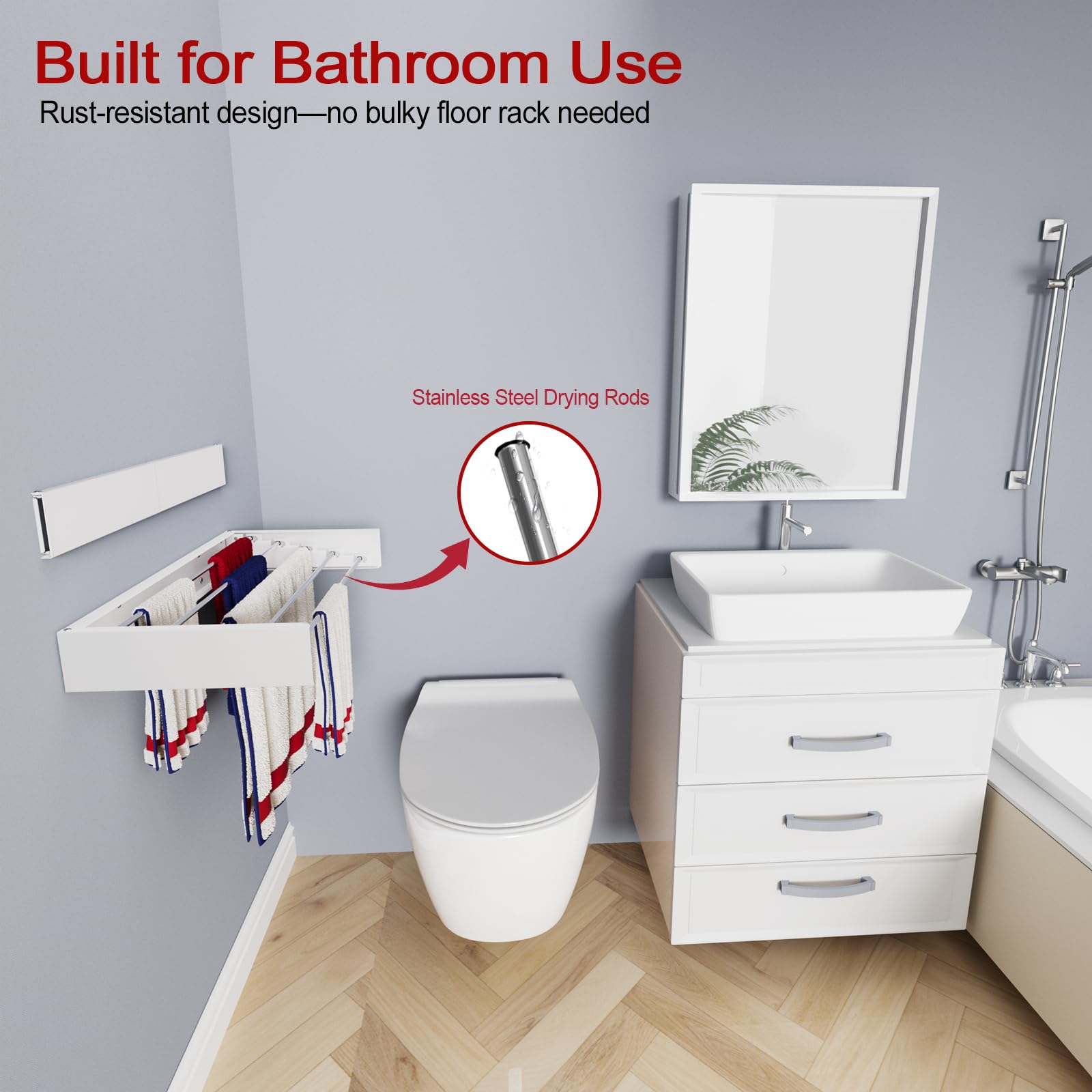Wall Mounted Drying Rack 31.5"