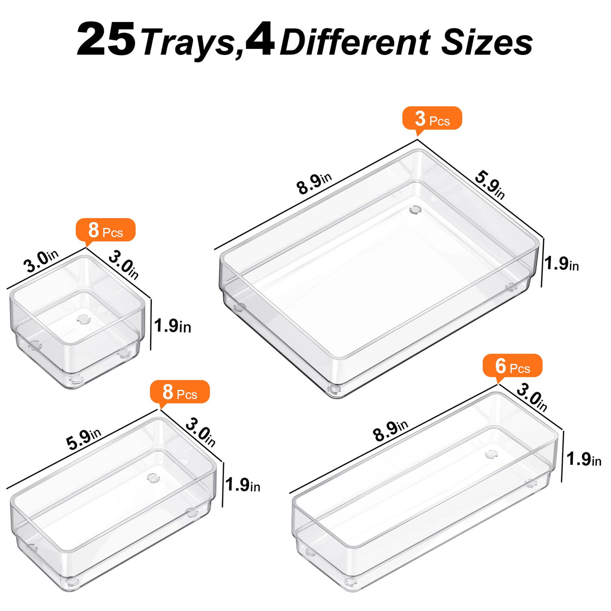 25 PCS Drawer Organizer (25 Count)