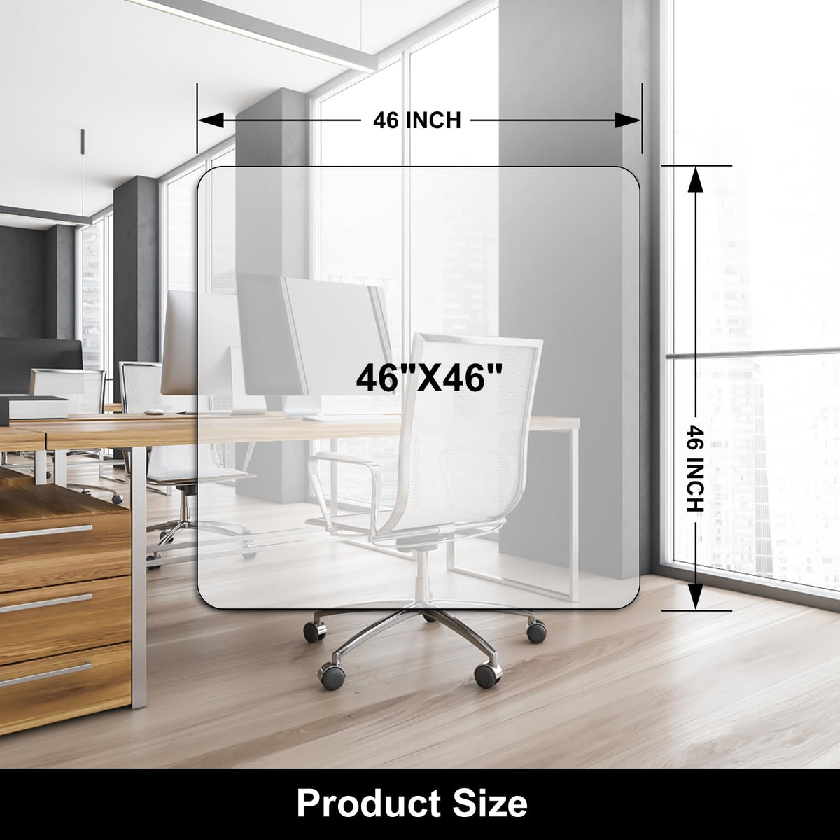 Clear Chair mat for Hardwood Floor 46 x 46 inches